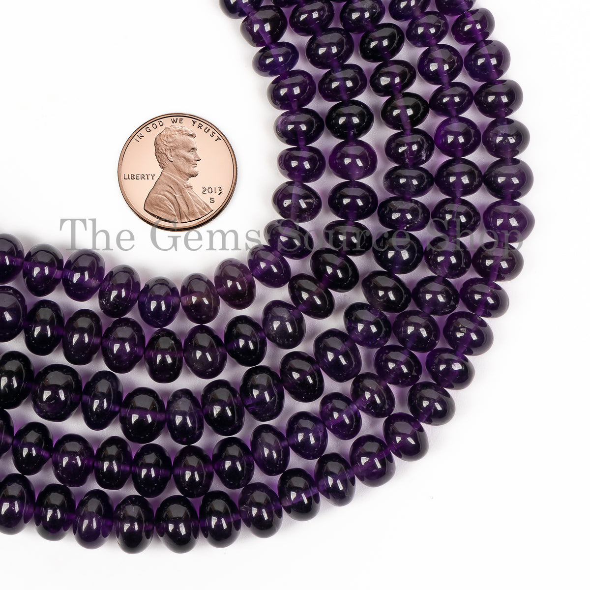 Natural Brazil Amethyst Plain Smooth Rondelle Beads – TheGemSource