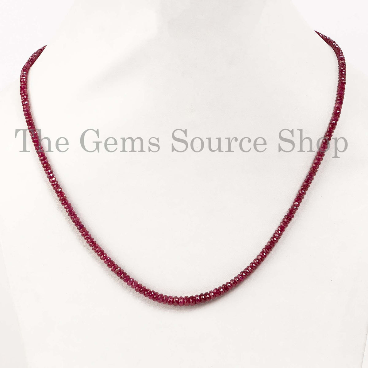 Rondelle Ruby Beads Necklace – TheGemSource