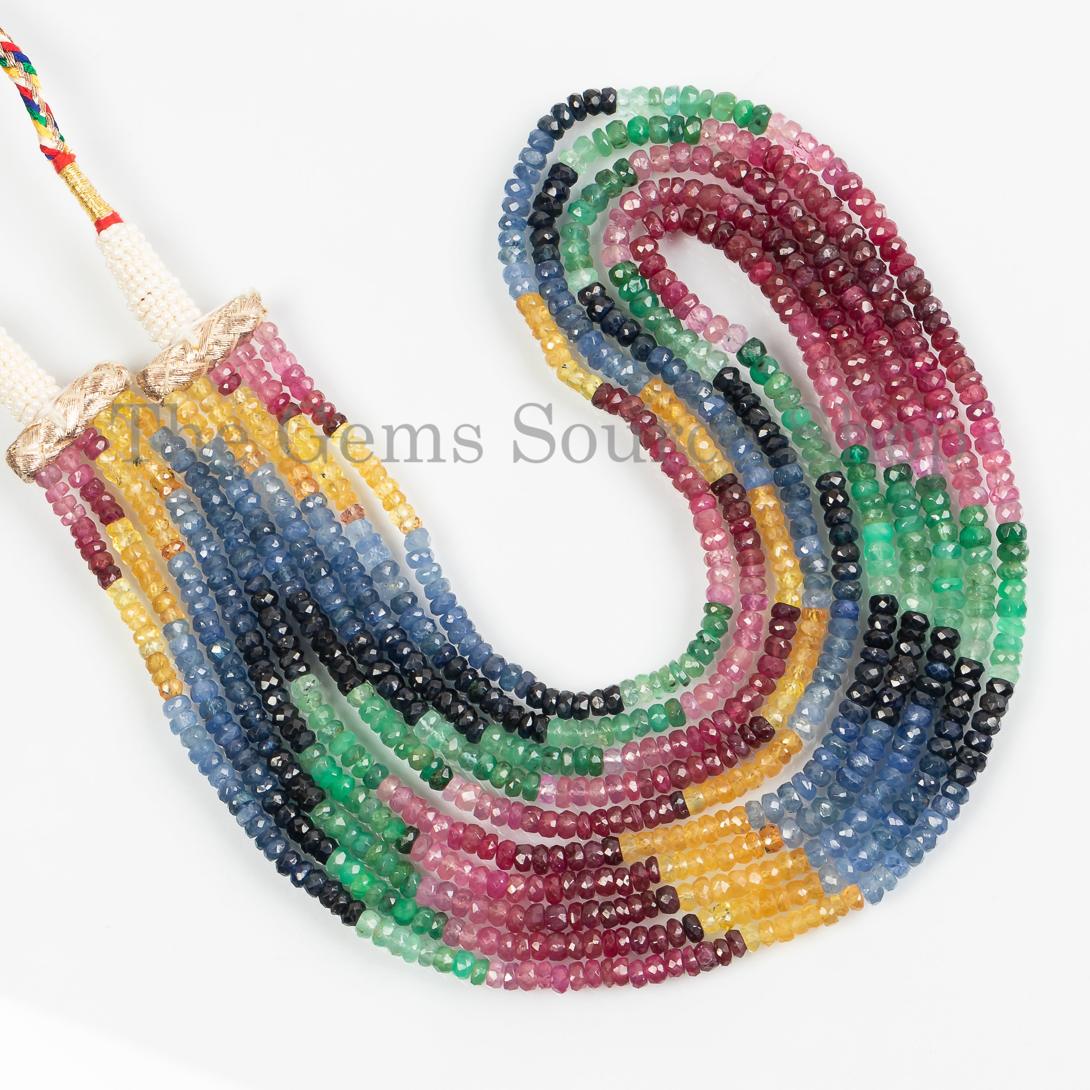 5 Layer Natural Multi Gemstone Tiny Beads Necklace- Handcrafted Bohochic Beaded Jewelry