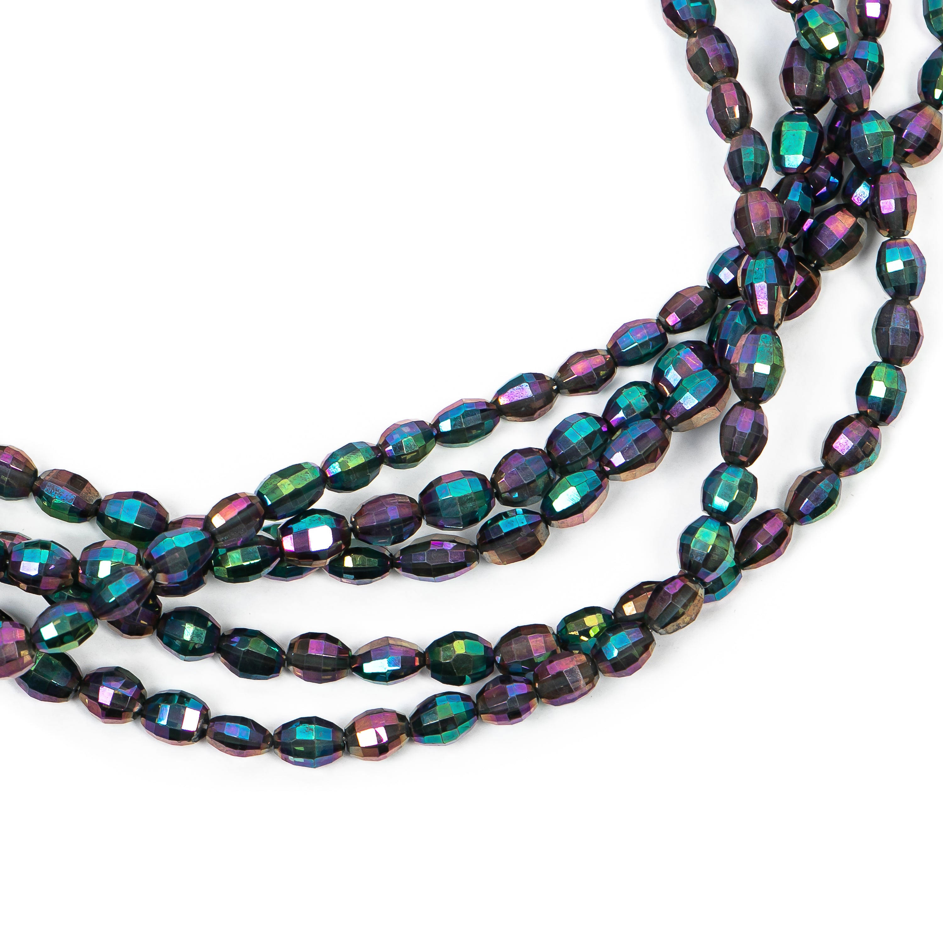 3x3.5-4.25x5mm Coated Mystic Topaz Faceted Oval 8" Beads Strand for Jewelry Makings