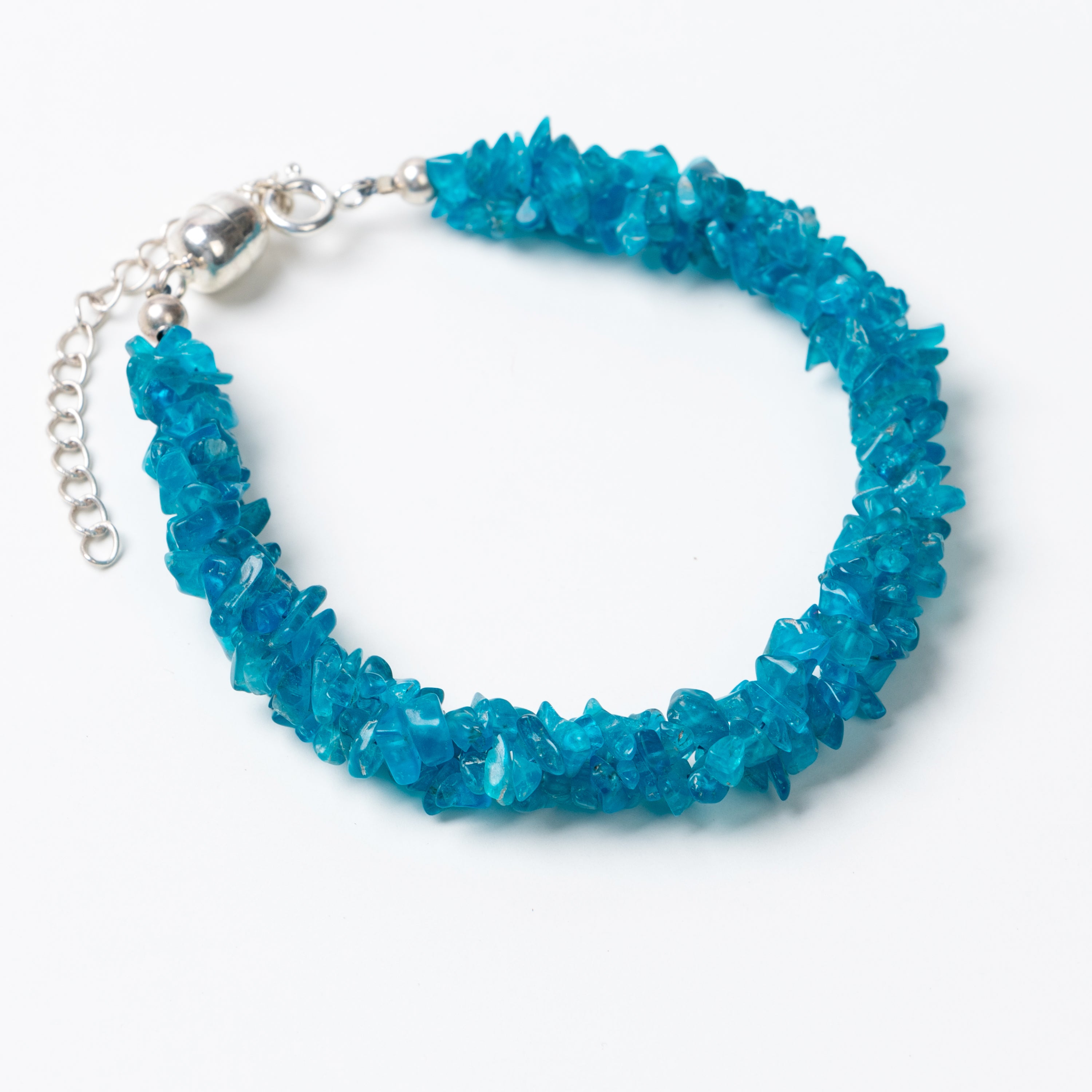 Neon Apatite Uncut Chips Beaded Bracelet for Men and Women- Handmade Bohochic Jewelry