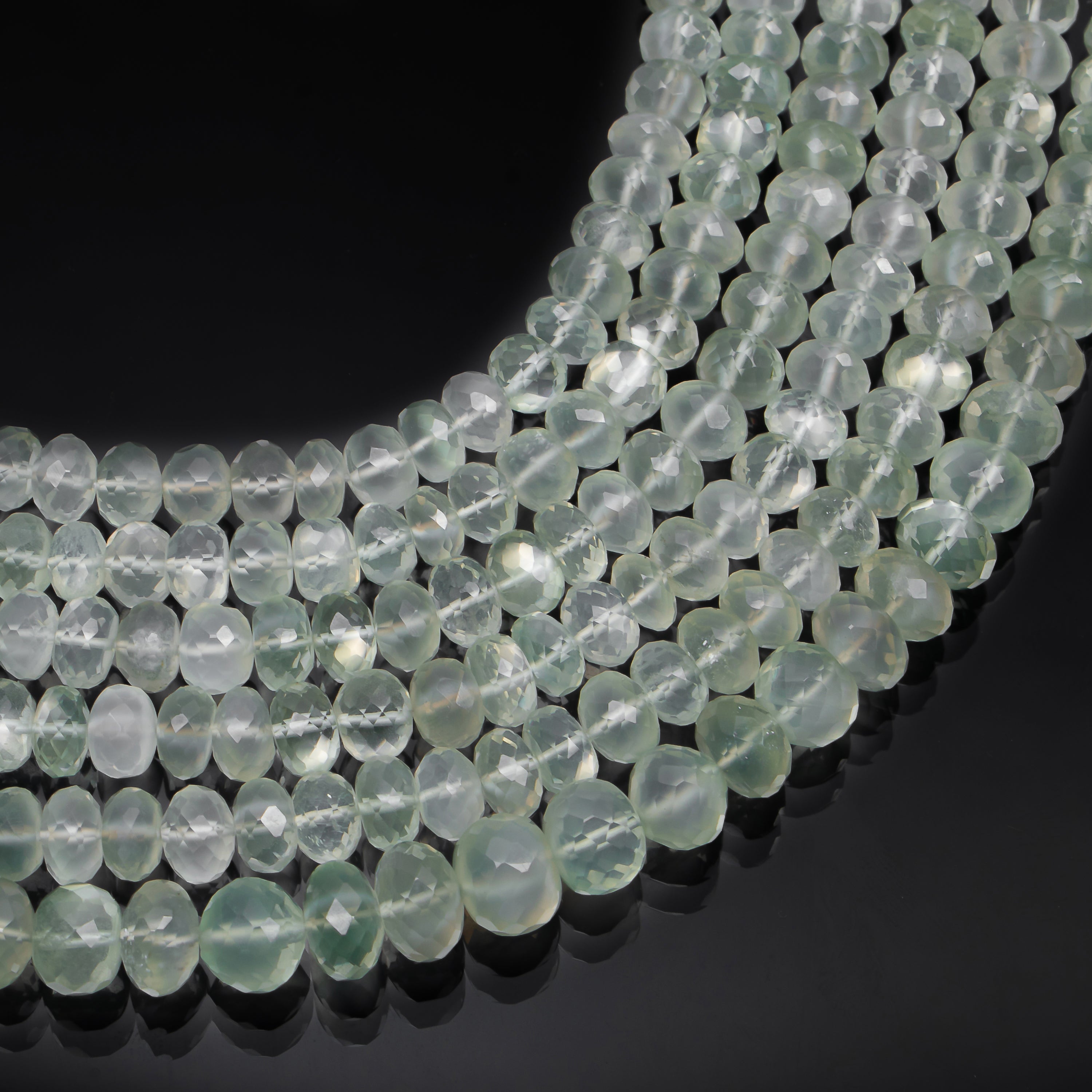 7-12mm-13" Natural Ceylon Moonstone Faceted Rondelle Shape Beads for Jewelry Makings