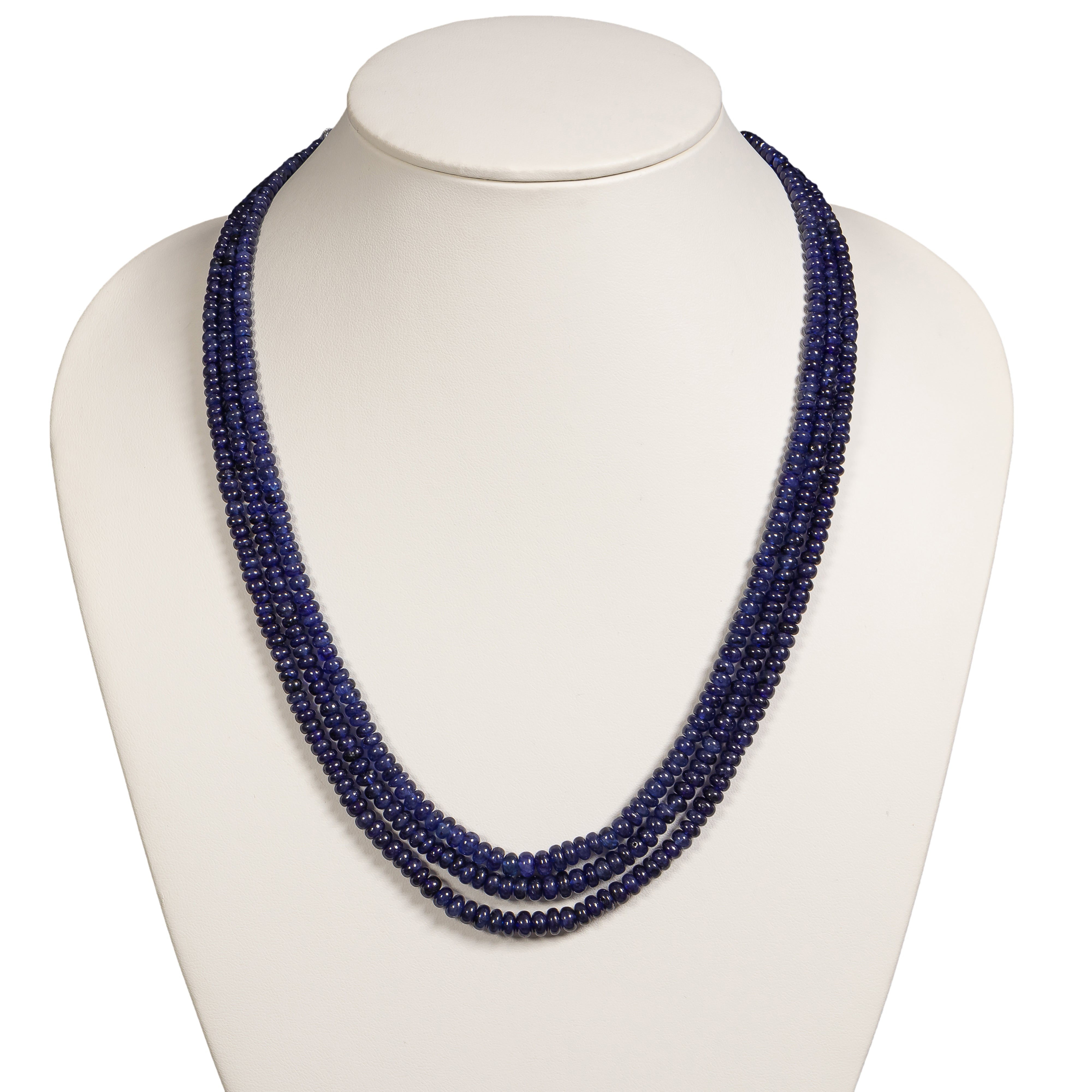 Natural Blue Sapphire Rondelle Beaded Women Necklace- Handcrafted Statement Jewelry