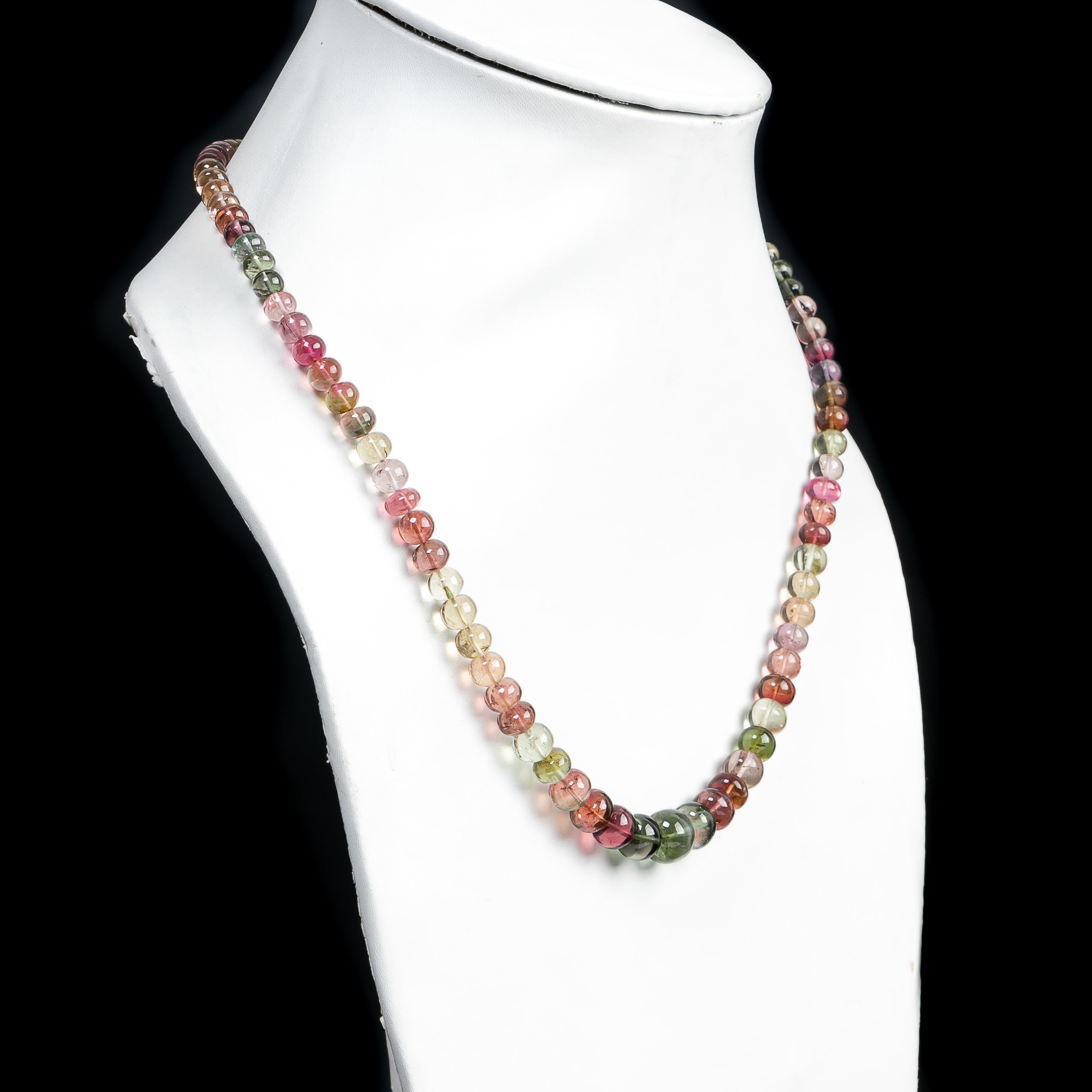 Natural Multi Tourmaline Rondelle Beads Necklace- Handmade Jewelry for Her