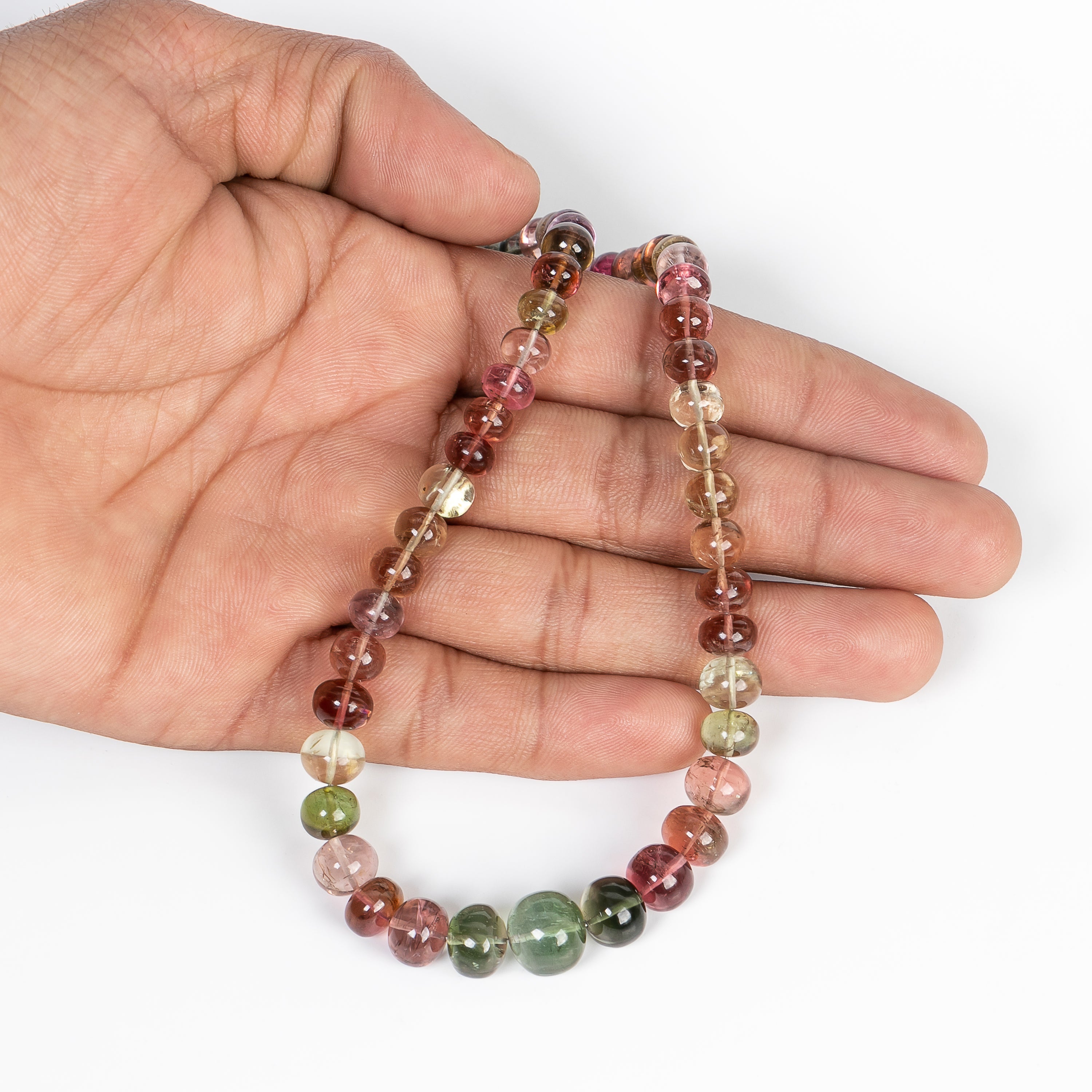 Natural Multi Tourmaline Rondelle Beads Necklace- Handmade Jewelry for Her