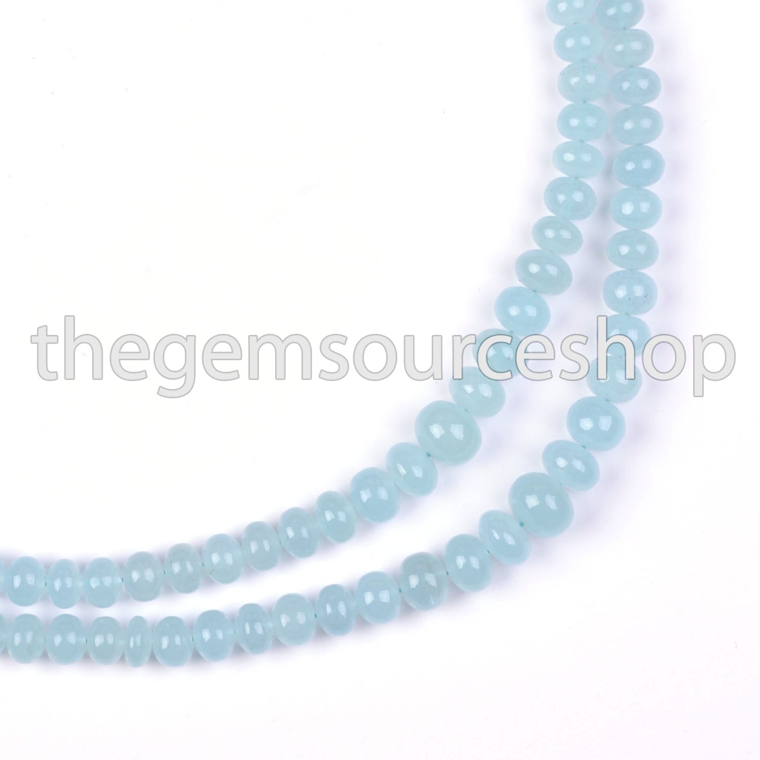 Aquamarine Rondelle Beaded Necklace- Long Layering Bohochic Look Women Jewelry