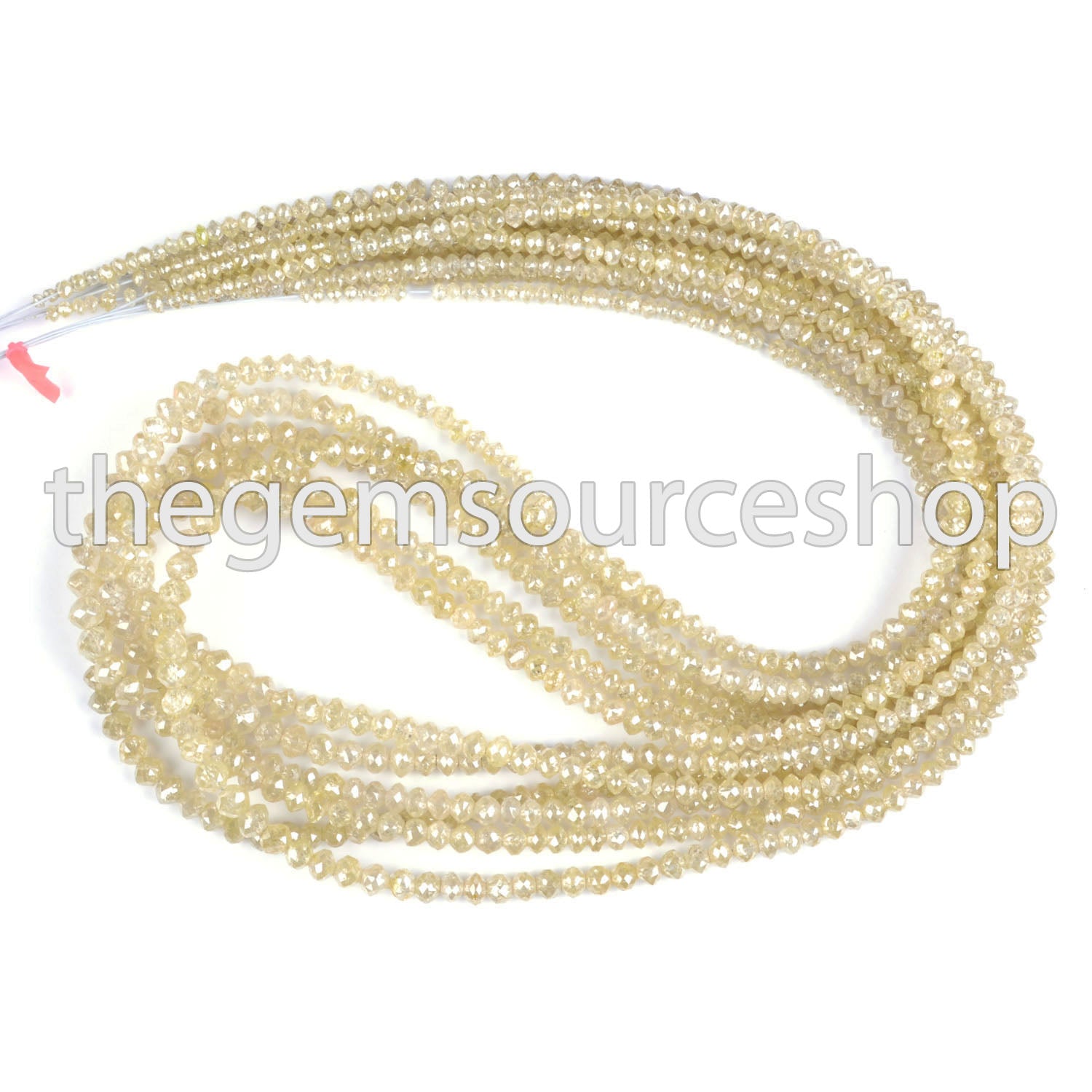 Best Quality Yellow Diamond 1.7-3.25mm Faceted Rondelle Shape Wholesale Beads 16" Strand