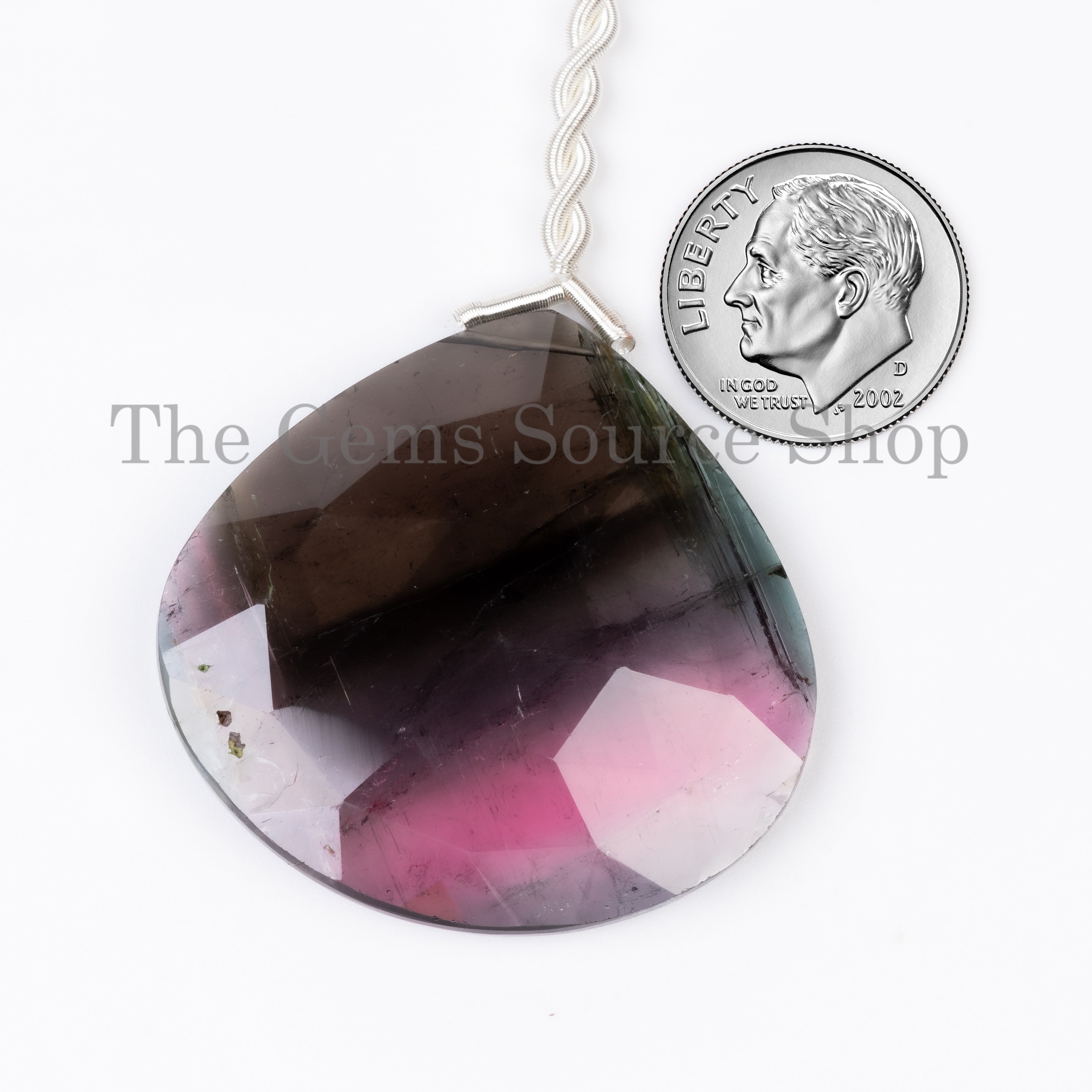 36x37mm-1pc Natural Bio Tourmaline Faceted Heart Shape Gemstone Craft Bead for Pendant Necklace