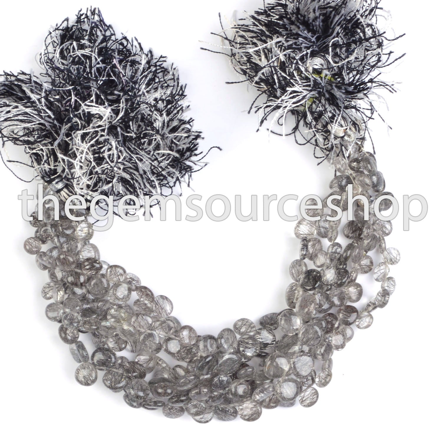 8"-5-8mm Genuine Black Rutile Plain Heart Shape Beads Strand for Wholesale Jewelry