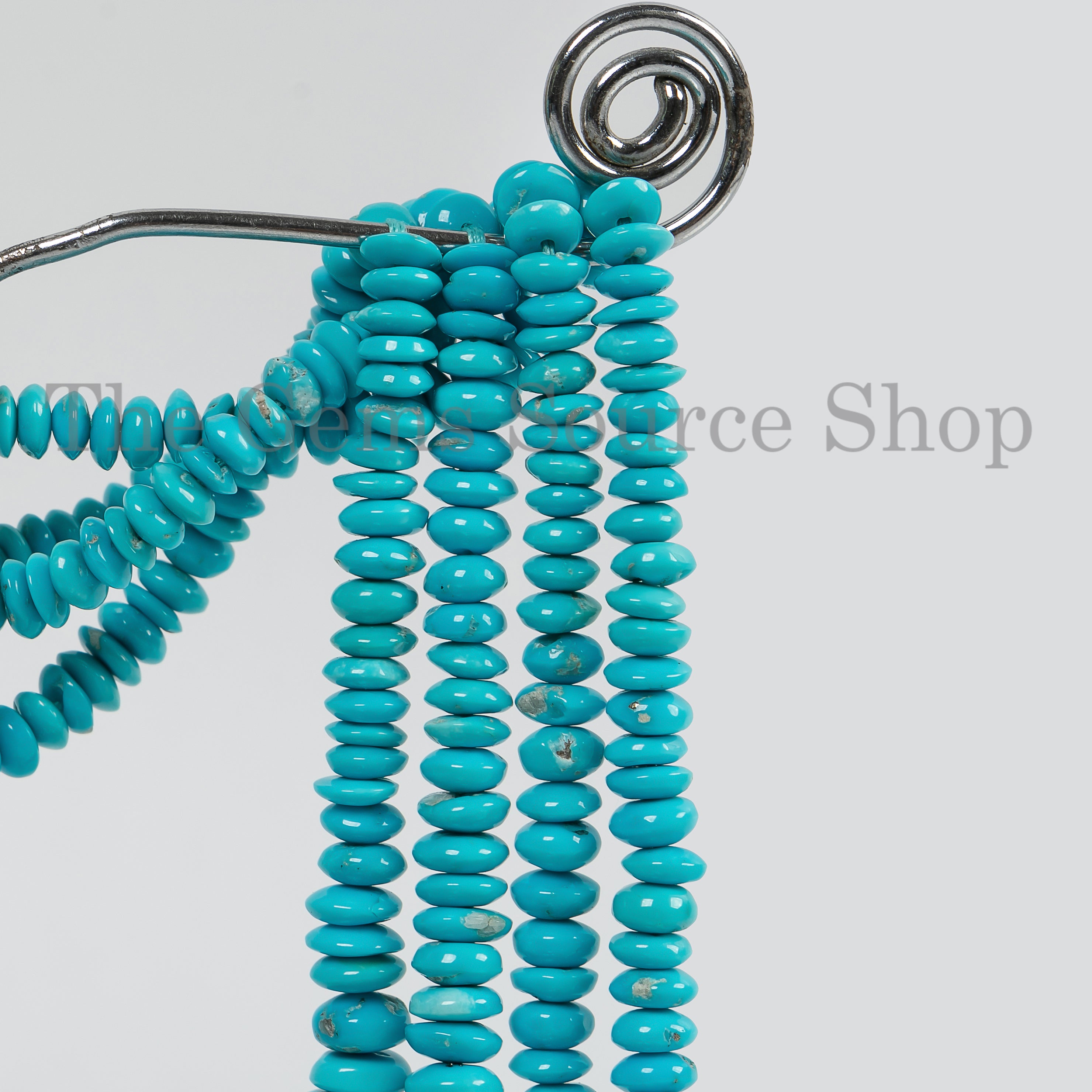 Button Shape Natural Turquoise Smooth 4-6mm Gemstone Beads 16" Wholesale Strand