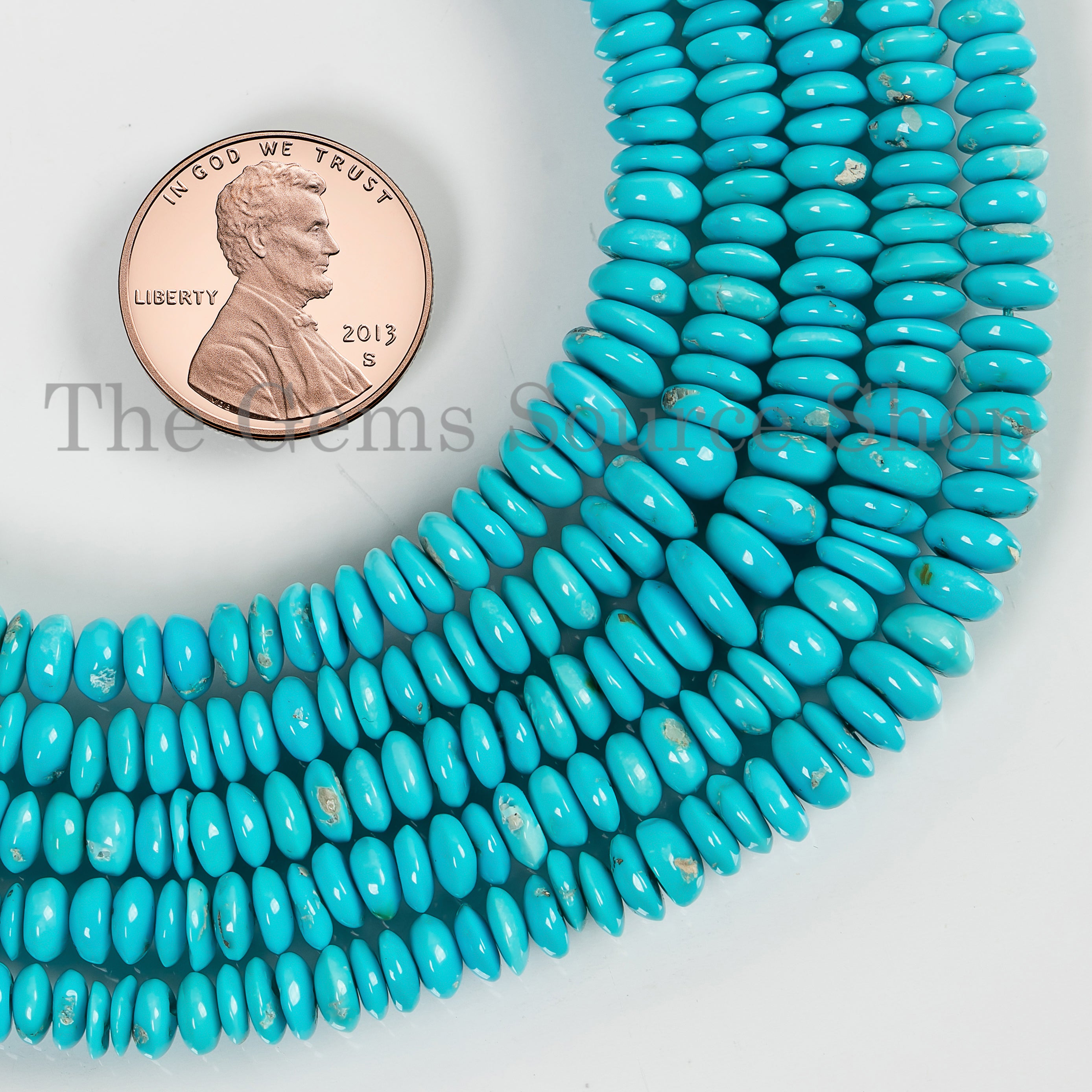 Button Shape Natural Turquoise Smooth 4-6mm Gemstone Beads 16" Wholesale Strand