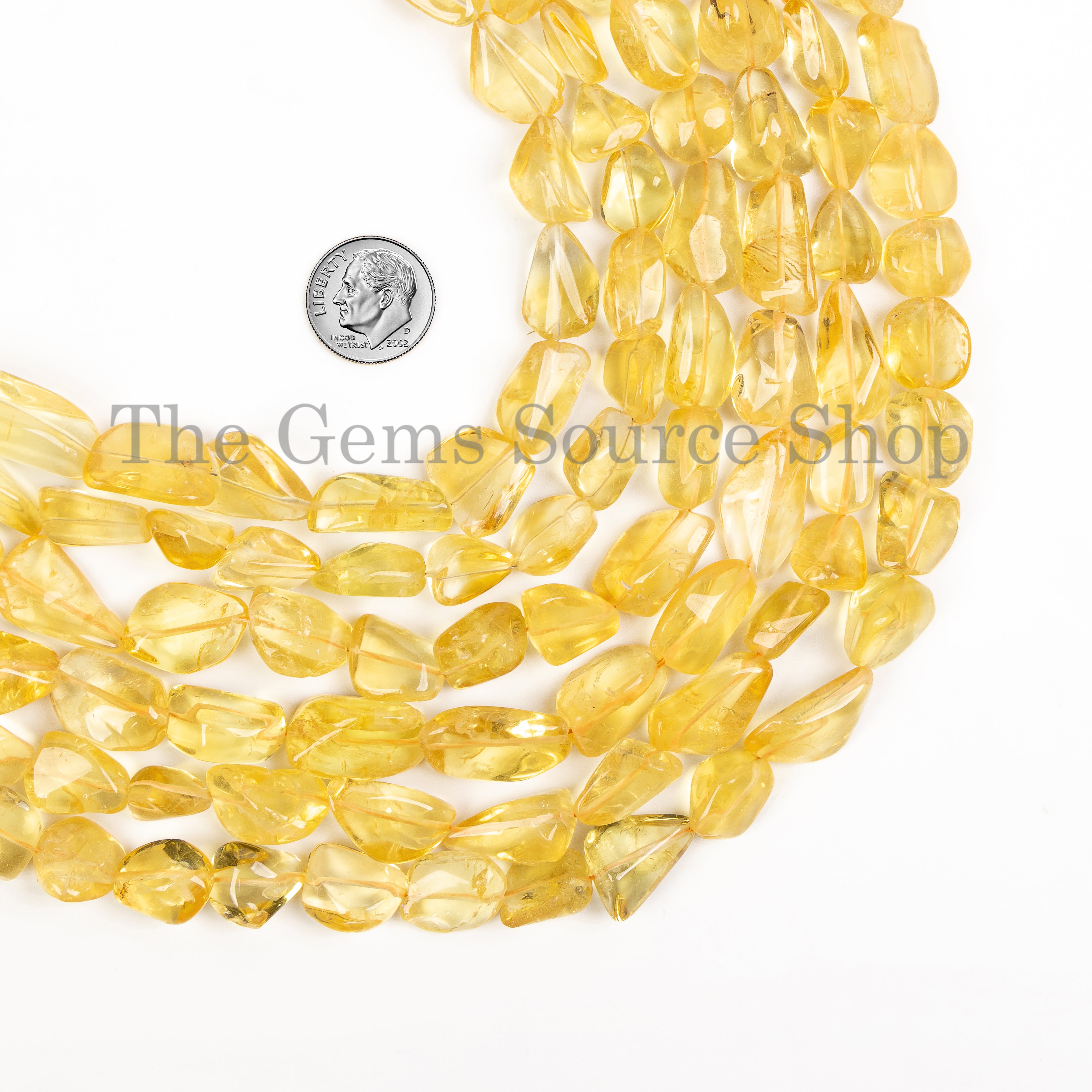 10x12-13x18mm-16" Citrine Smooth Nugget/Tumble Wholesale Beads Strand for Jewelry