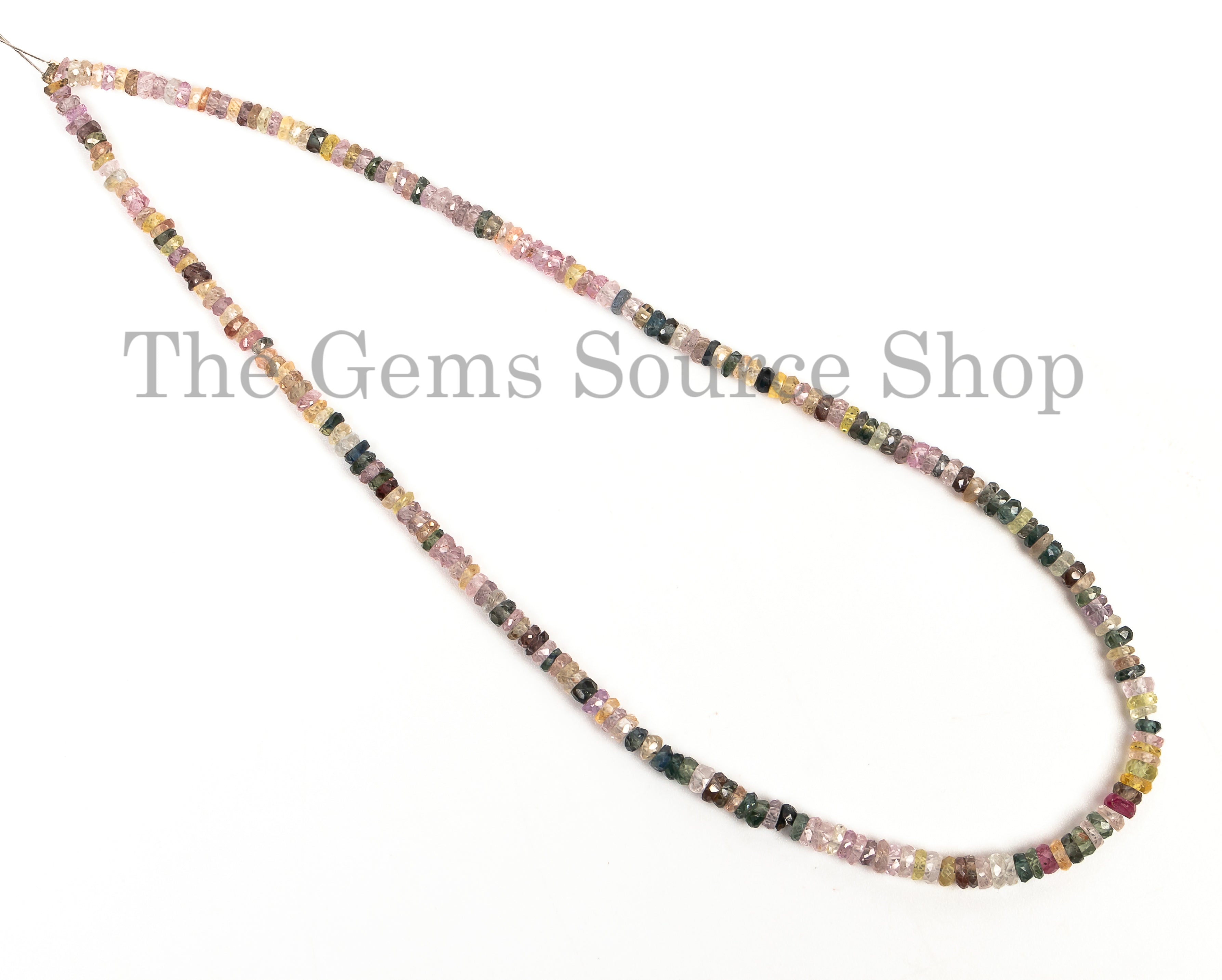 3-3.2mm-10" Natural Disco Sapphire Faceted Rondelle Shape Gemstone Beads Bulk Strand