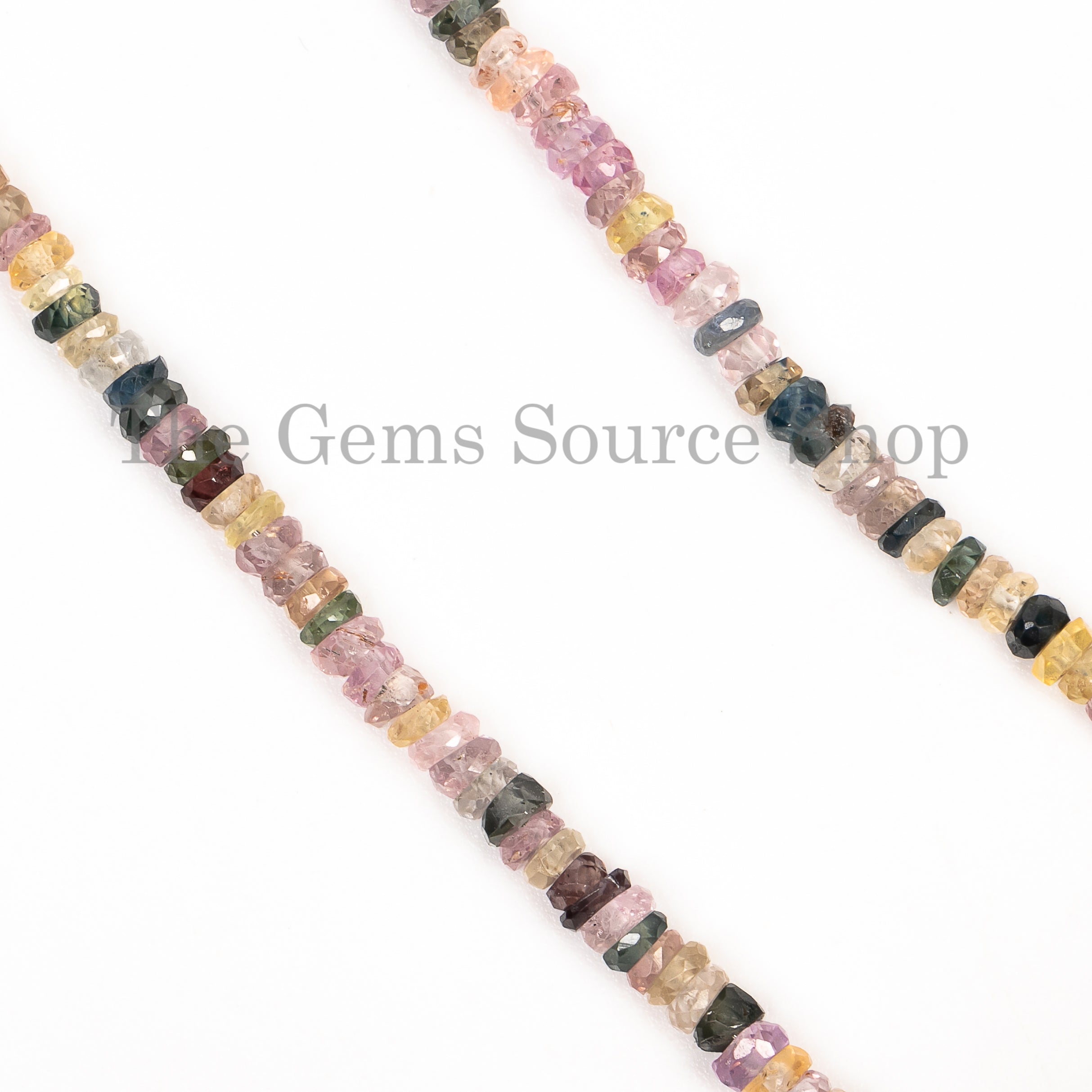 3-3.2mm-10" Natural Disco Sapphire Faceted Rondelle Shape Gemstone Beads Bulk Strand