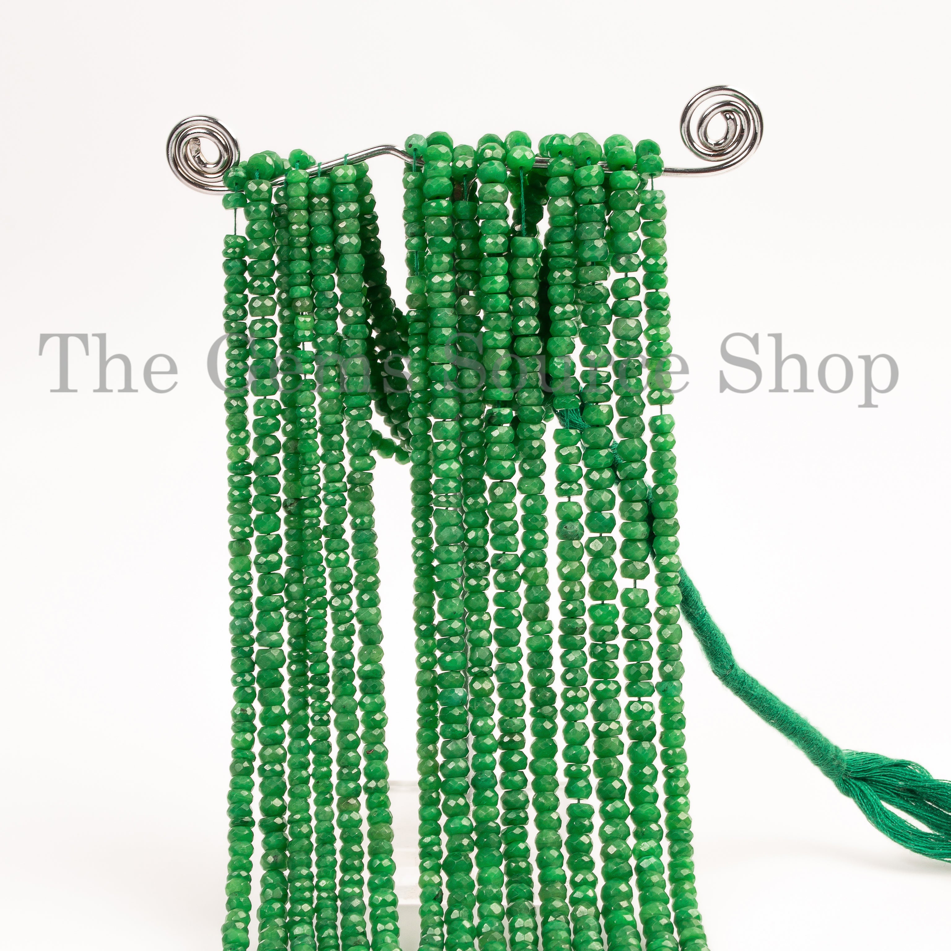 4-4.5mm-16" Dyed Emerald Faceted Rondelle Shape Gemstone Beads Strand