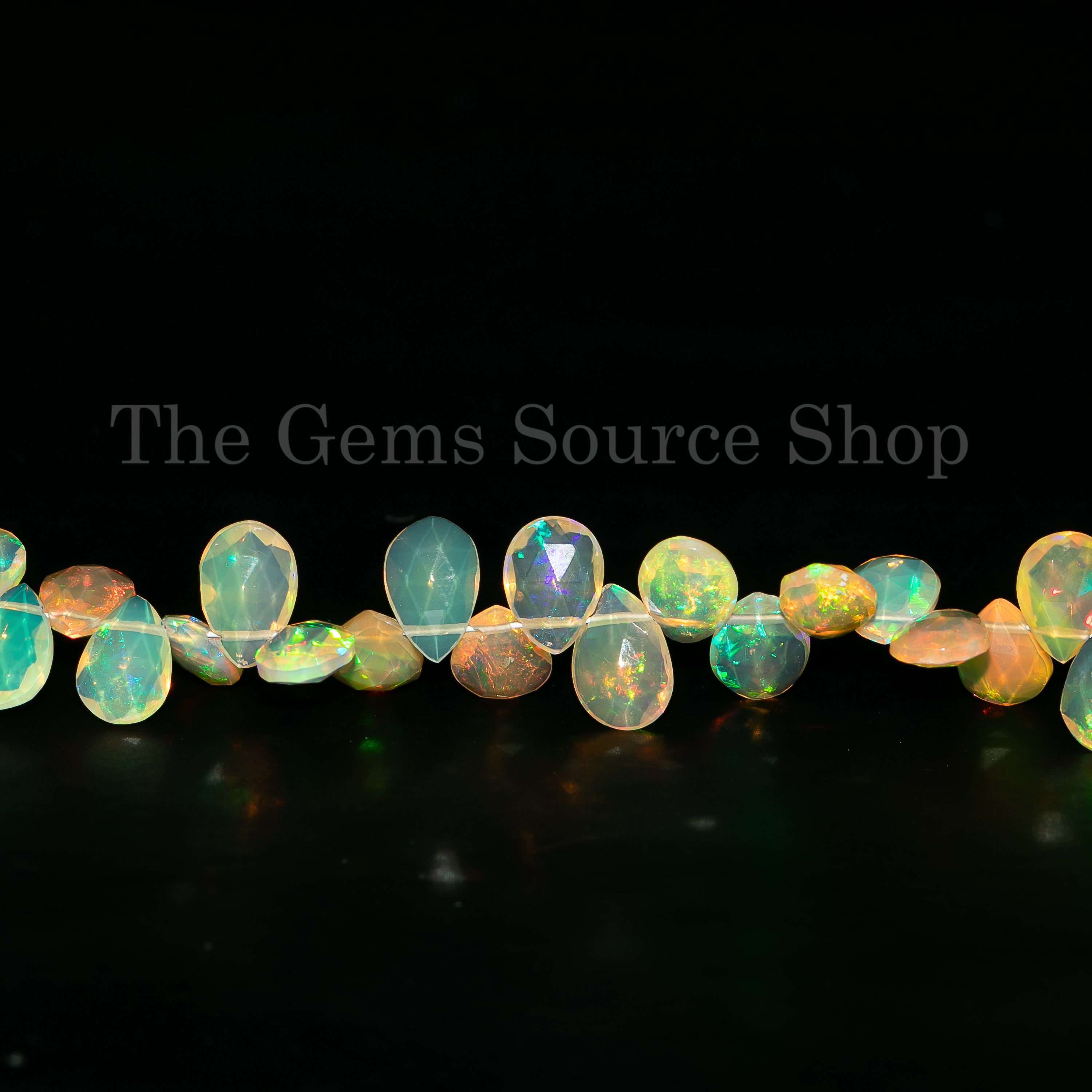 3.5-4.5mm-17" Natural Ethiopian Opal Faceted Rondelle Shape Beads for Jewelry Makings