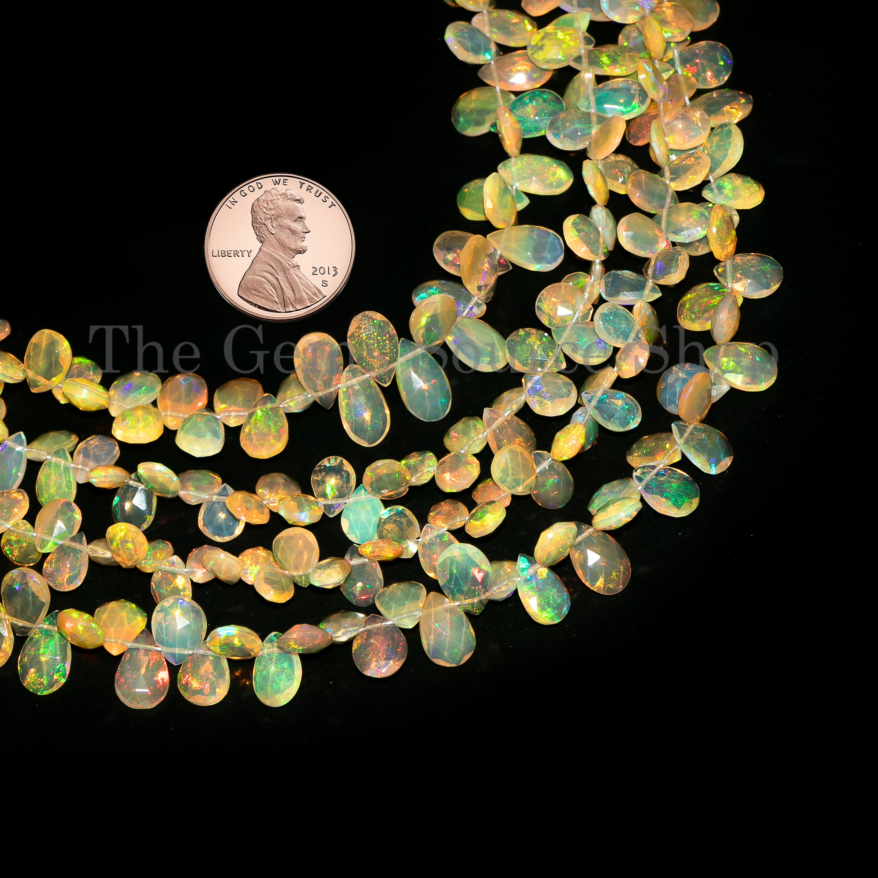 3.5-4.5mm-17" Natural Ethiopian Opal Faceted Rondelle Shape Beads for Jewelry Makings