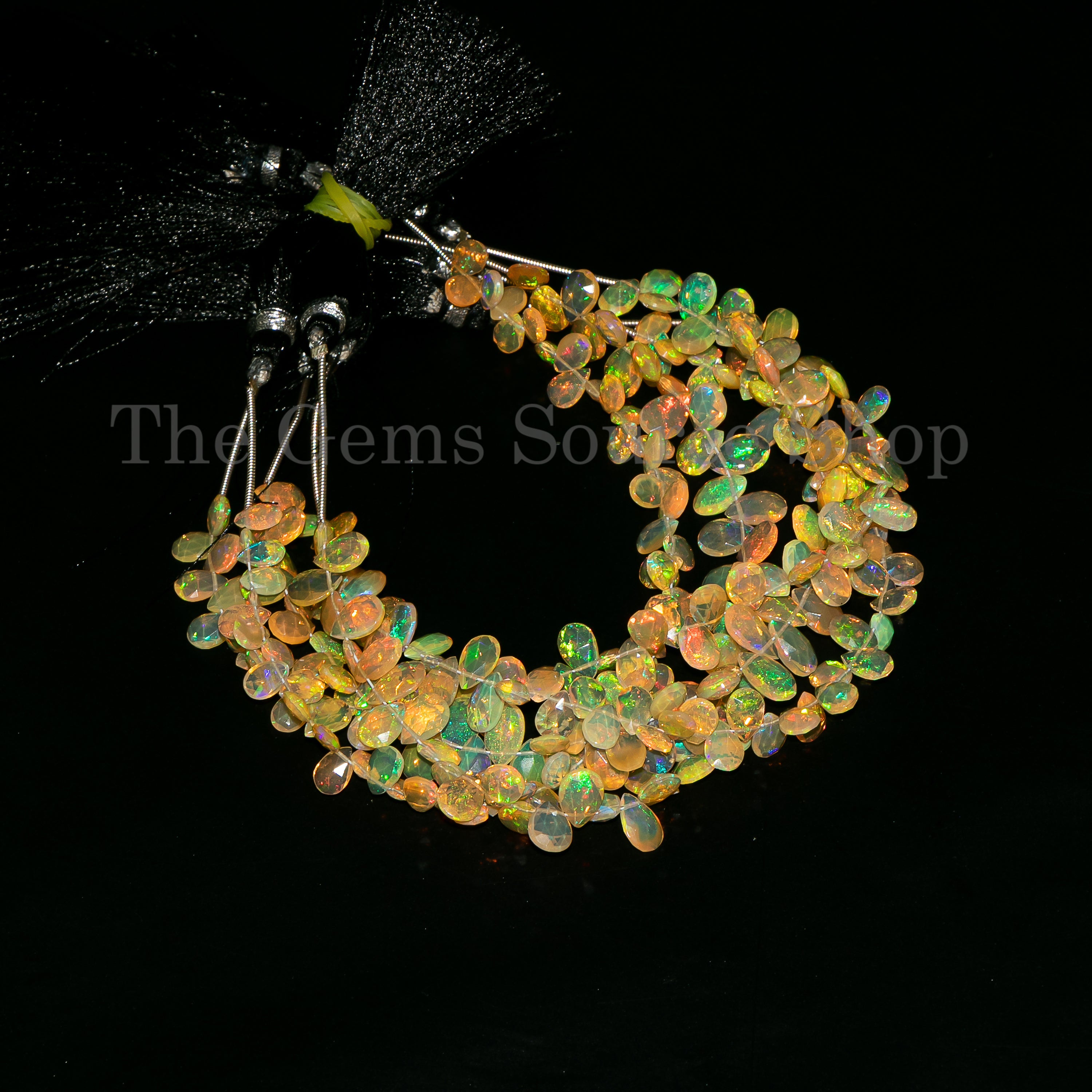 3.5-4.5mm-17" Natural Ethiopian Opal Faceted Rondelle Shape Beads for Jewelry Makings