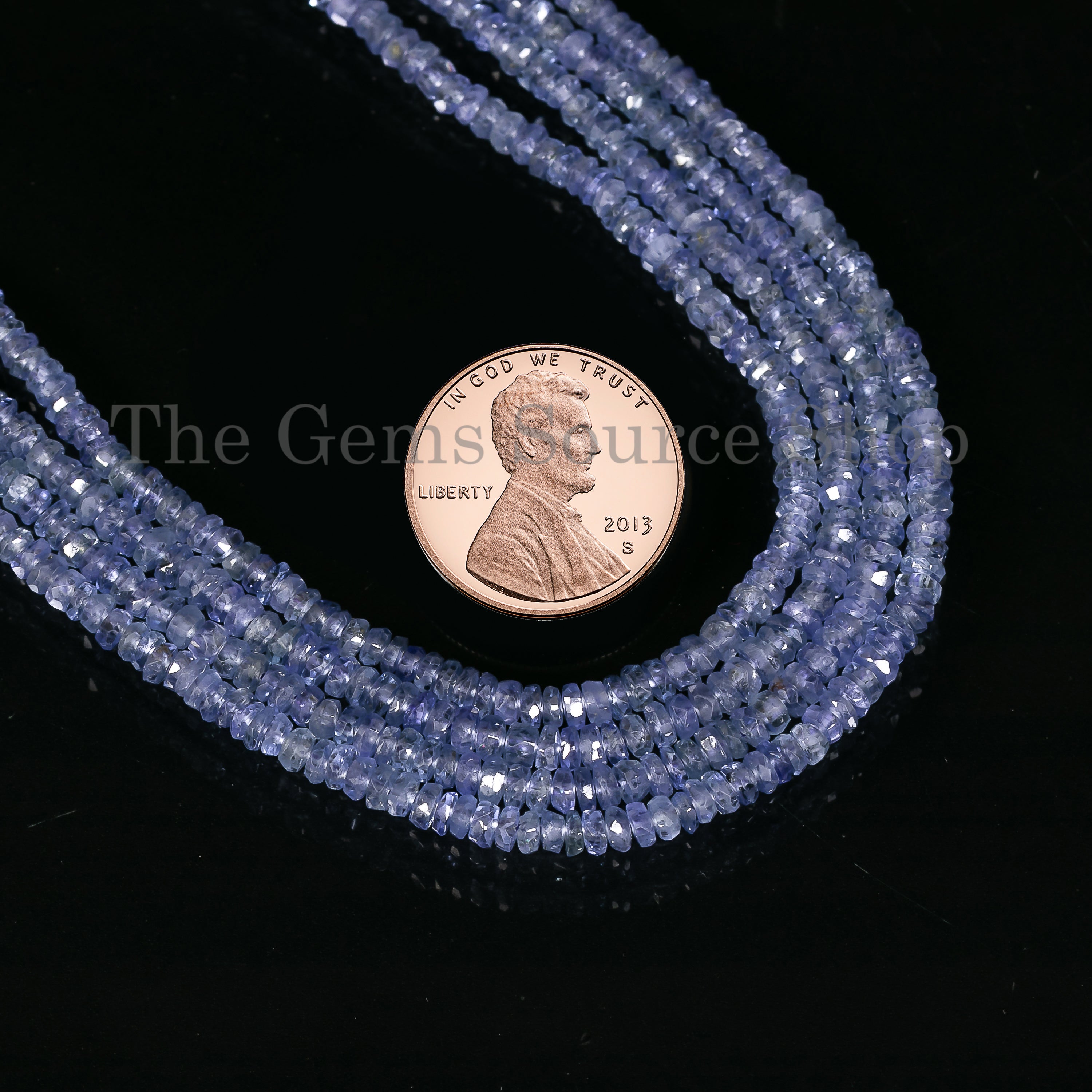 Faceted Rondelle Shape Natural Blue Sapphire 2-3mm Gemstone Beads 16" Strand