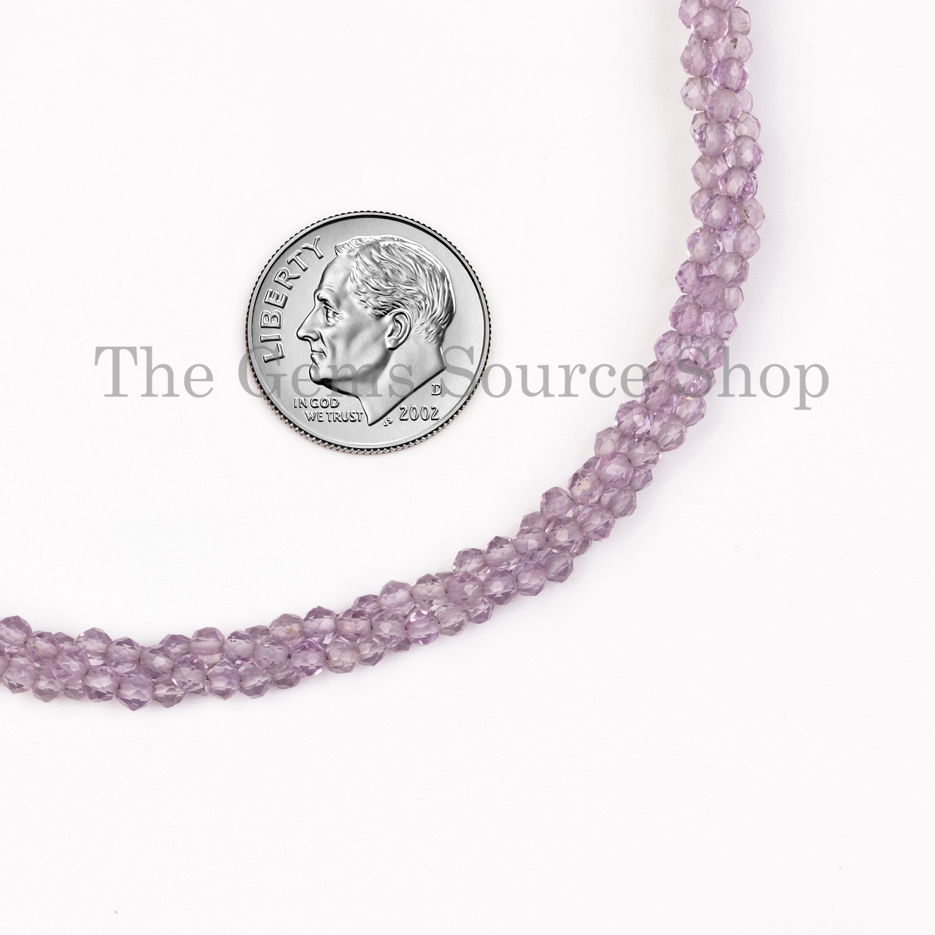 FEBRUARY BIRTHSTONE- Natural Pink Amethyst Beaded Choker Necklace with 925 Silver Lock