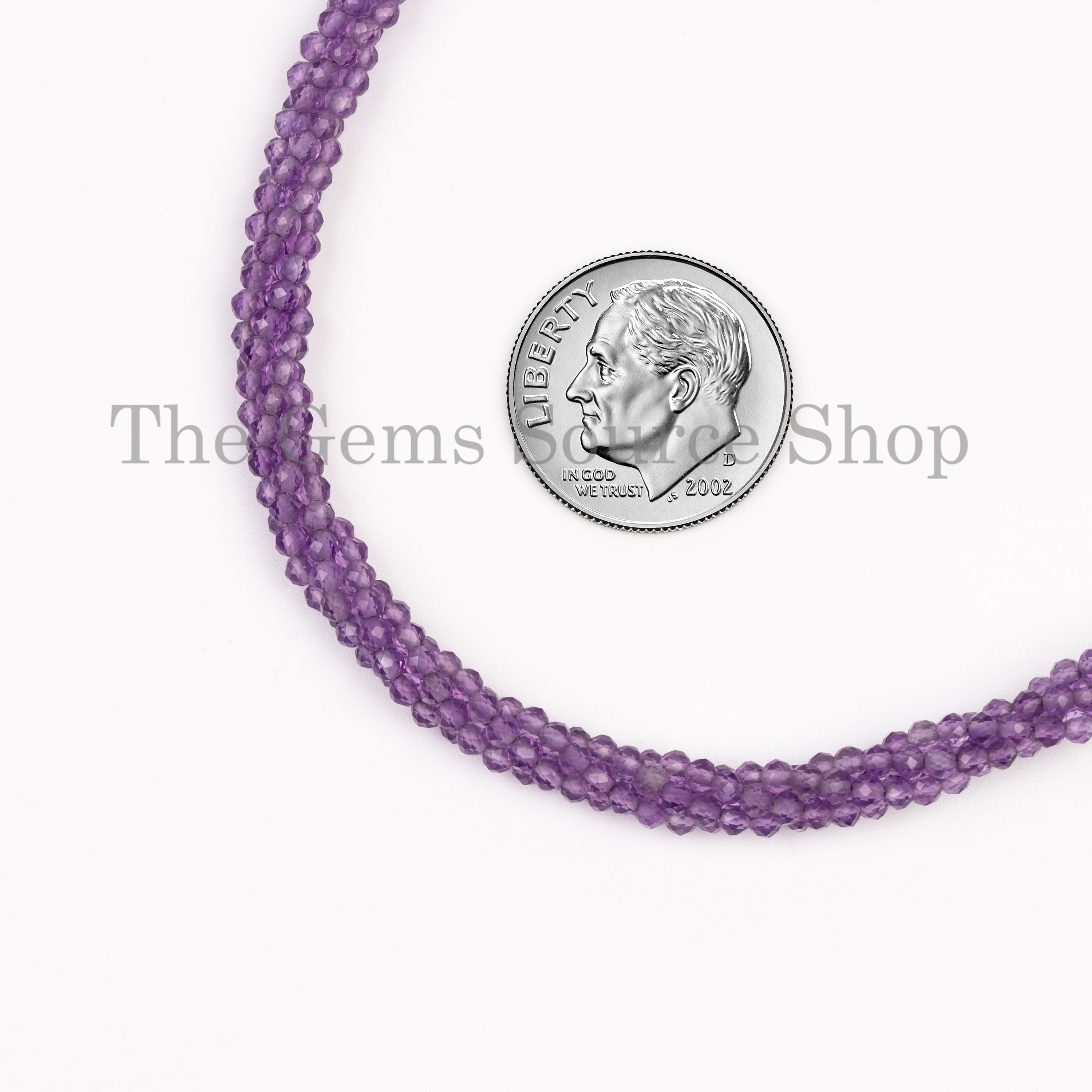 FEBRUARY BIRTHSTONE- Purple Amethyst Tiny Round Beaded Necklace for Women