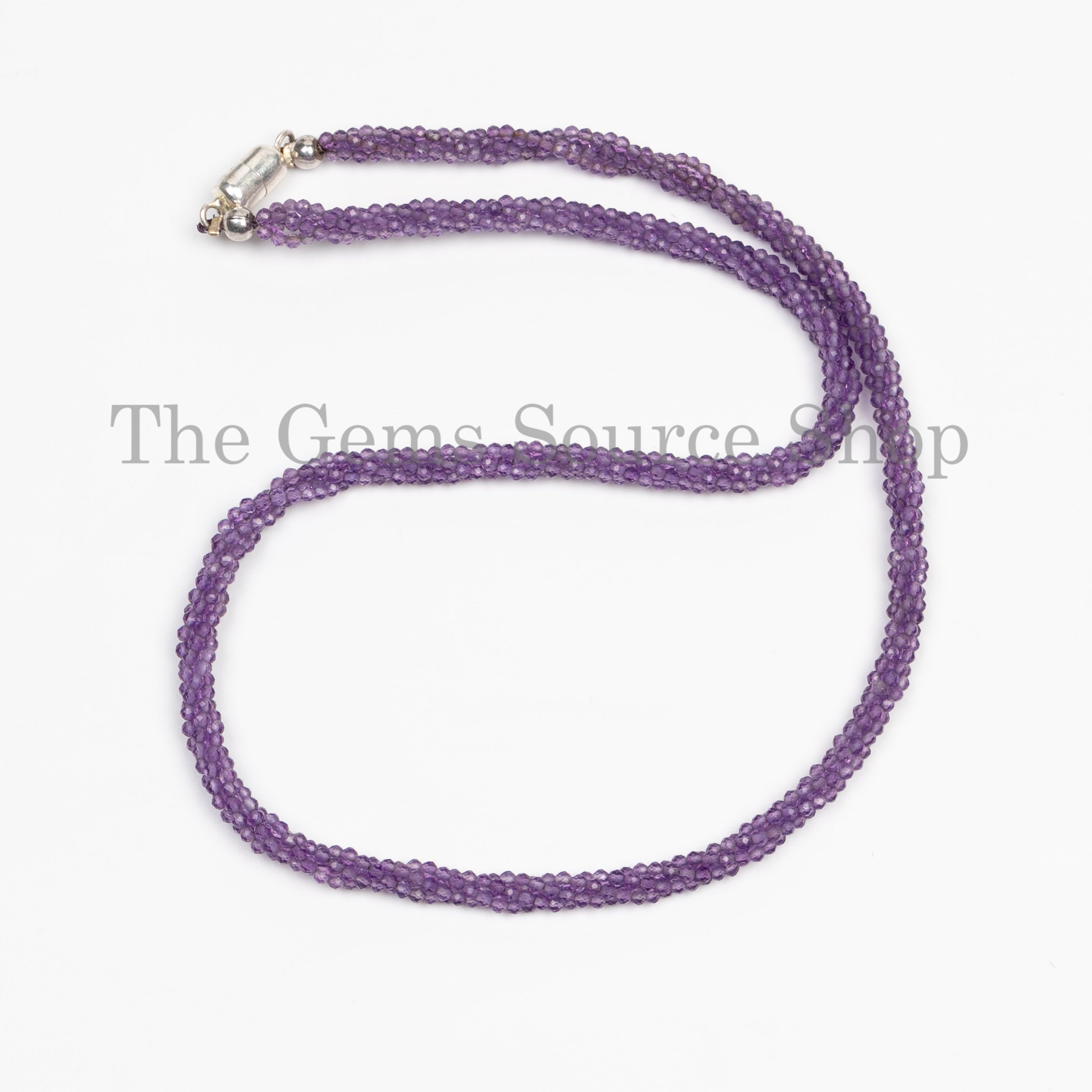 FEBRUARY BIRTHSTONE- Purple Amethyst Tiny Round Beaded Necklace for Women