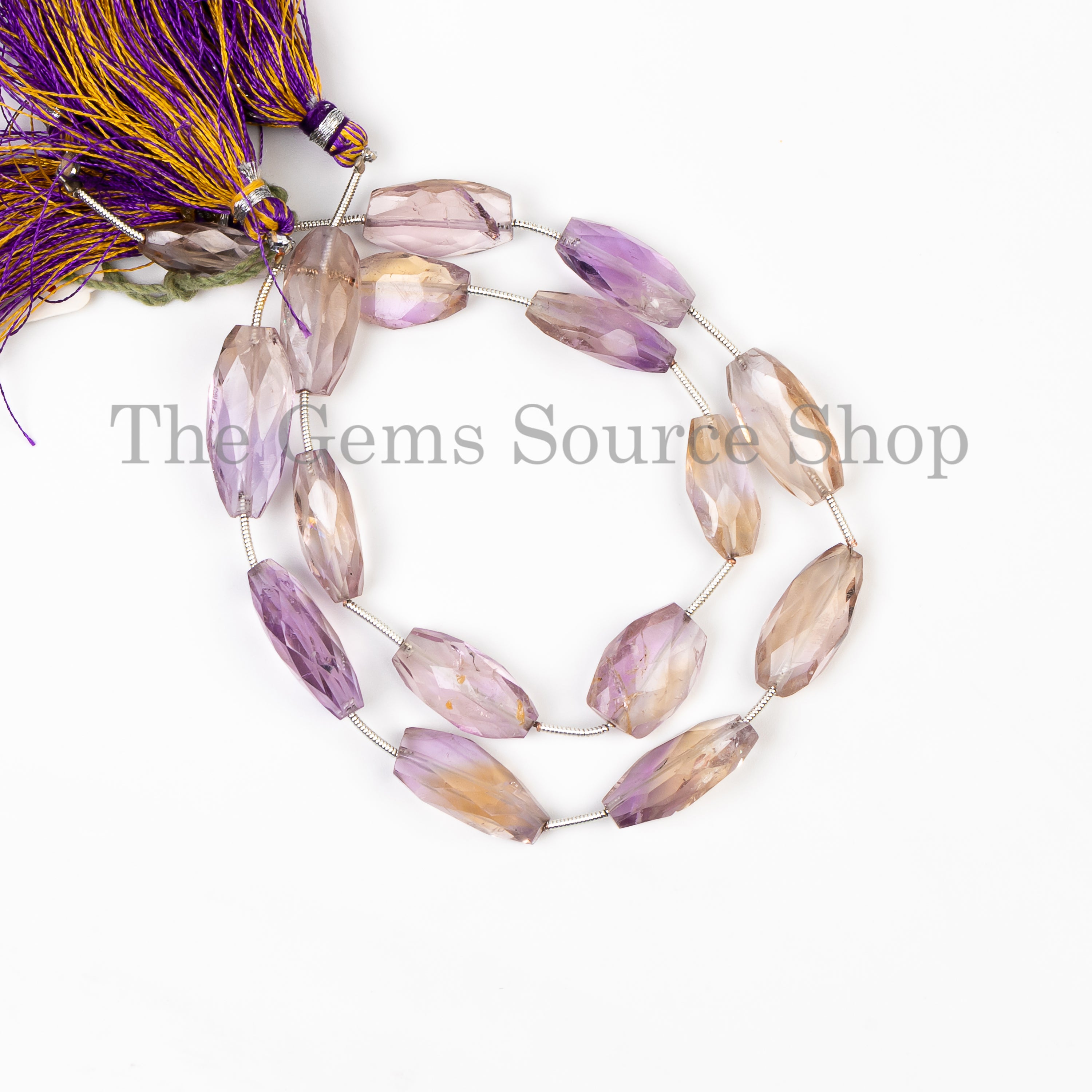 8"-9.5x16.5-11x9mm Genuine Ametrine Faceted Nuggets Beads Strand for Wholesale Jewelry