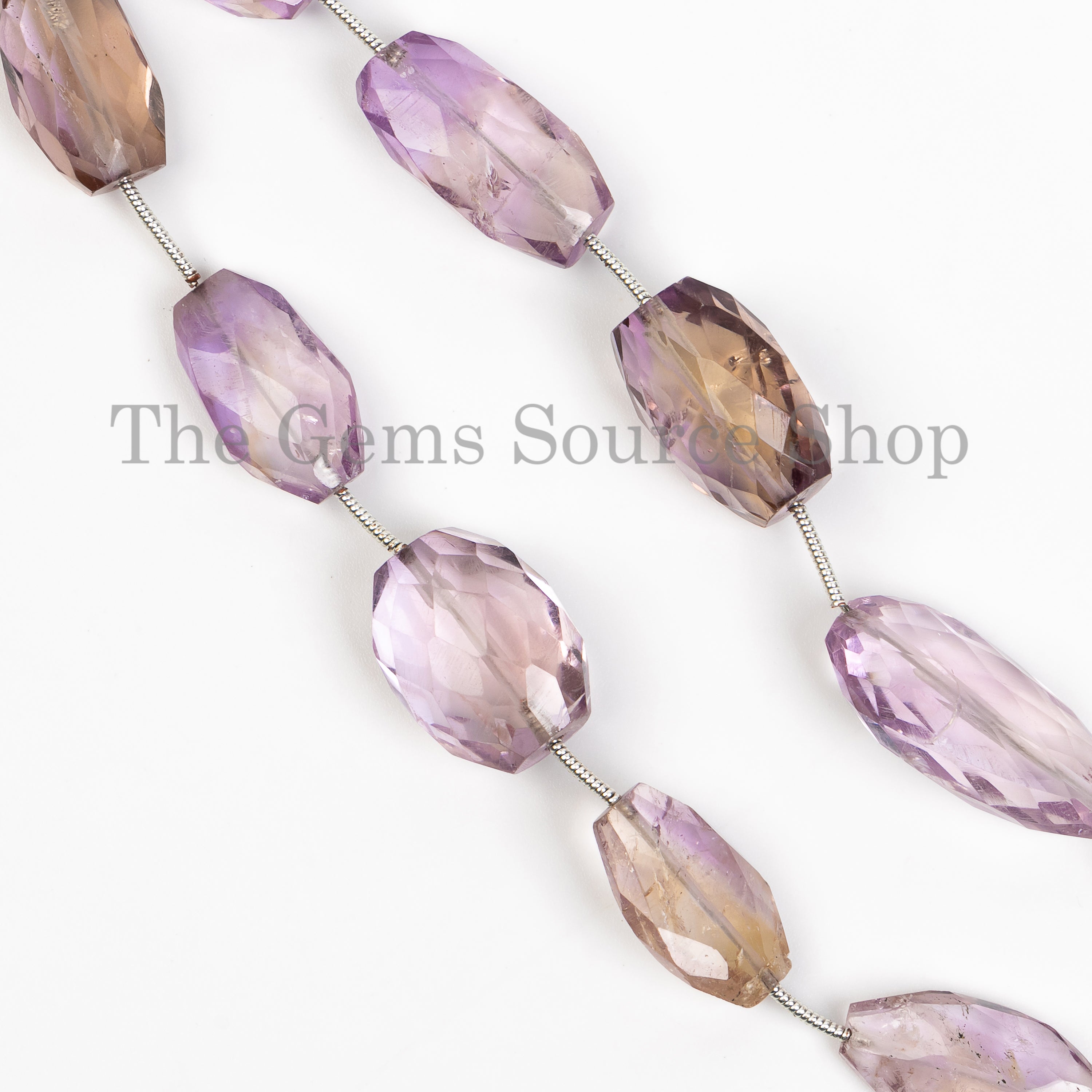 8"-12x17-12x25mm Genuine Ametrine Faceted Nuggets Beads Strand for Wholesale Jewelry