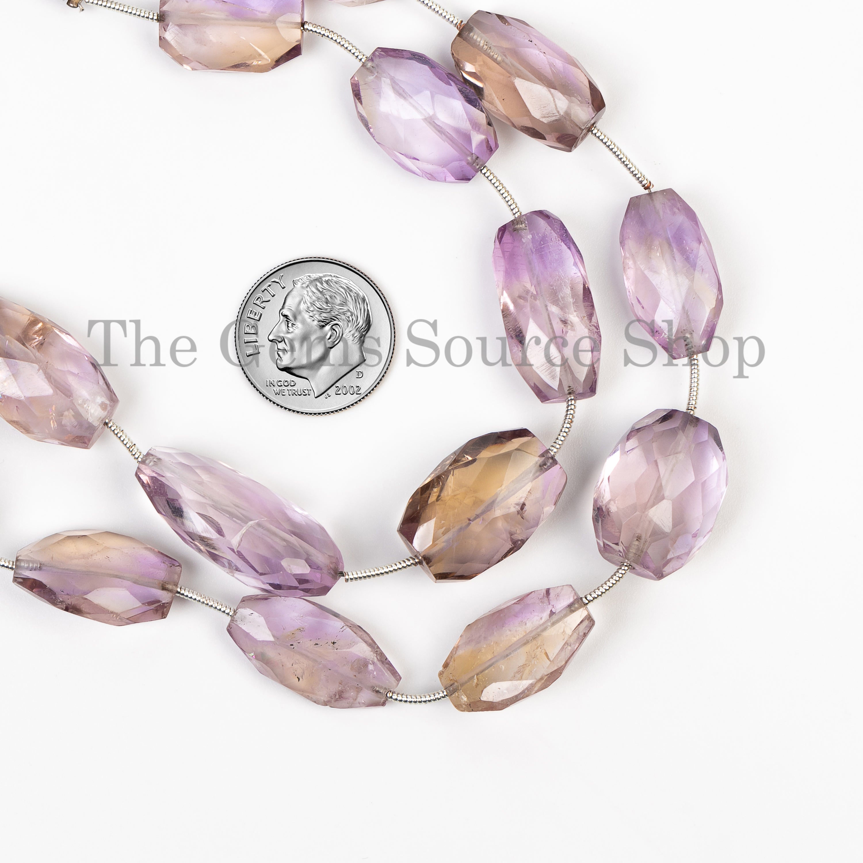 8"-12x17-12x25mm Genuine Ametrine Faceted Nuggets Beads Strand for Wholesale Jewelry