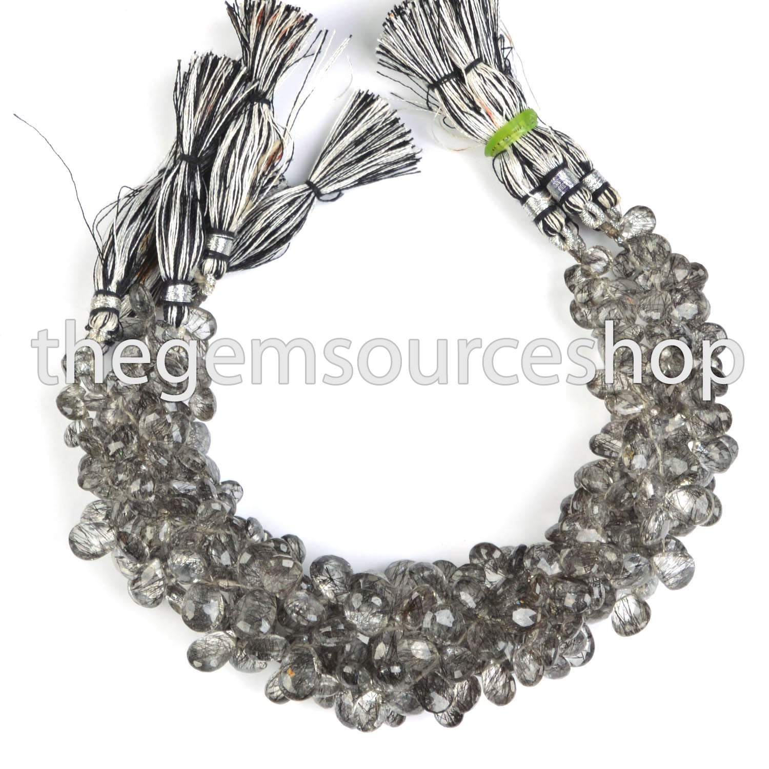 9"-4x6-8x12mm Genuine Black Rutile Plain Pear Shape Beads Strand for Wholesale Jewelry