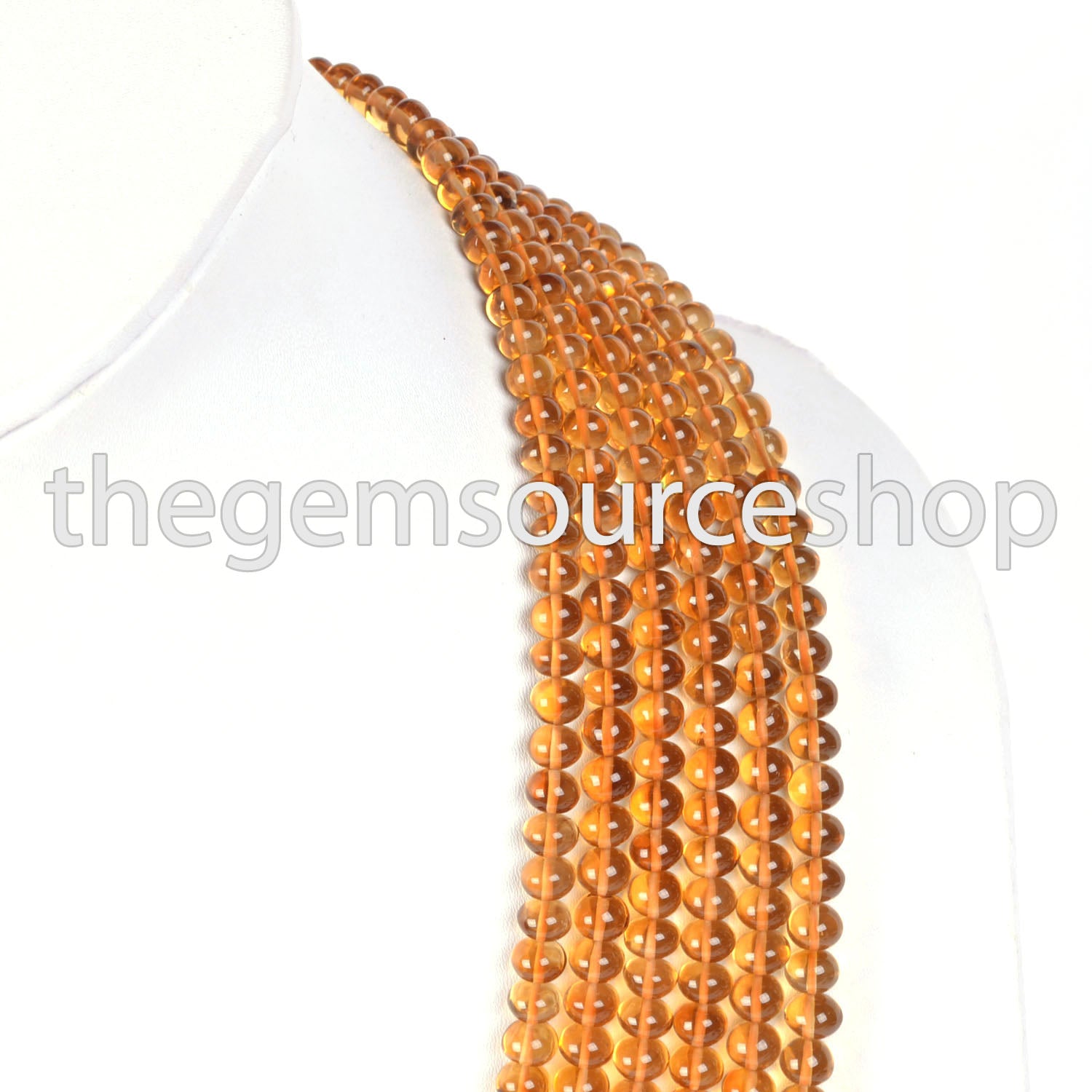 Genuine Citrine Rondelle Beaded Necklace- Statement Layering Gemstone Women Jewelry