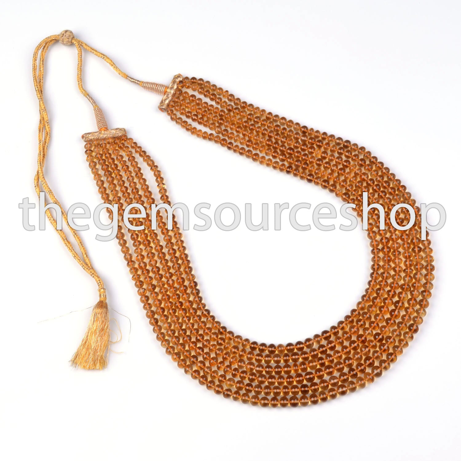 Genuine Citrine Rondelle Beaded Necklace- Statement Layering Gemstone Women Jewelry