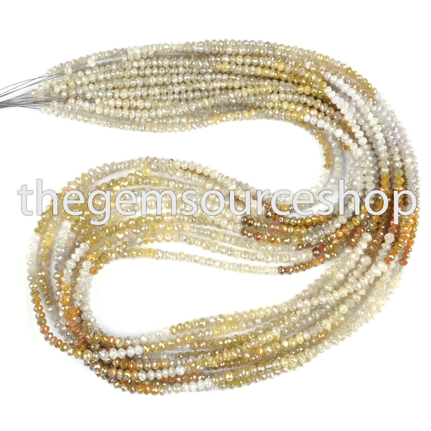 Genuine Multi Color Diamond 2.25-2.75mm Faceted Rondelle Shape Wholesale Beads 16" Strand