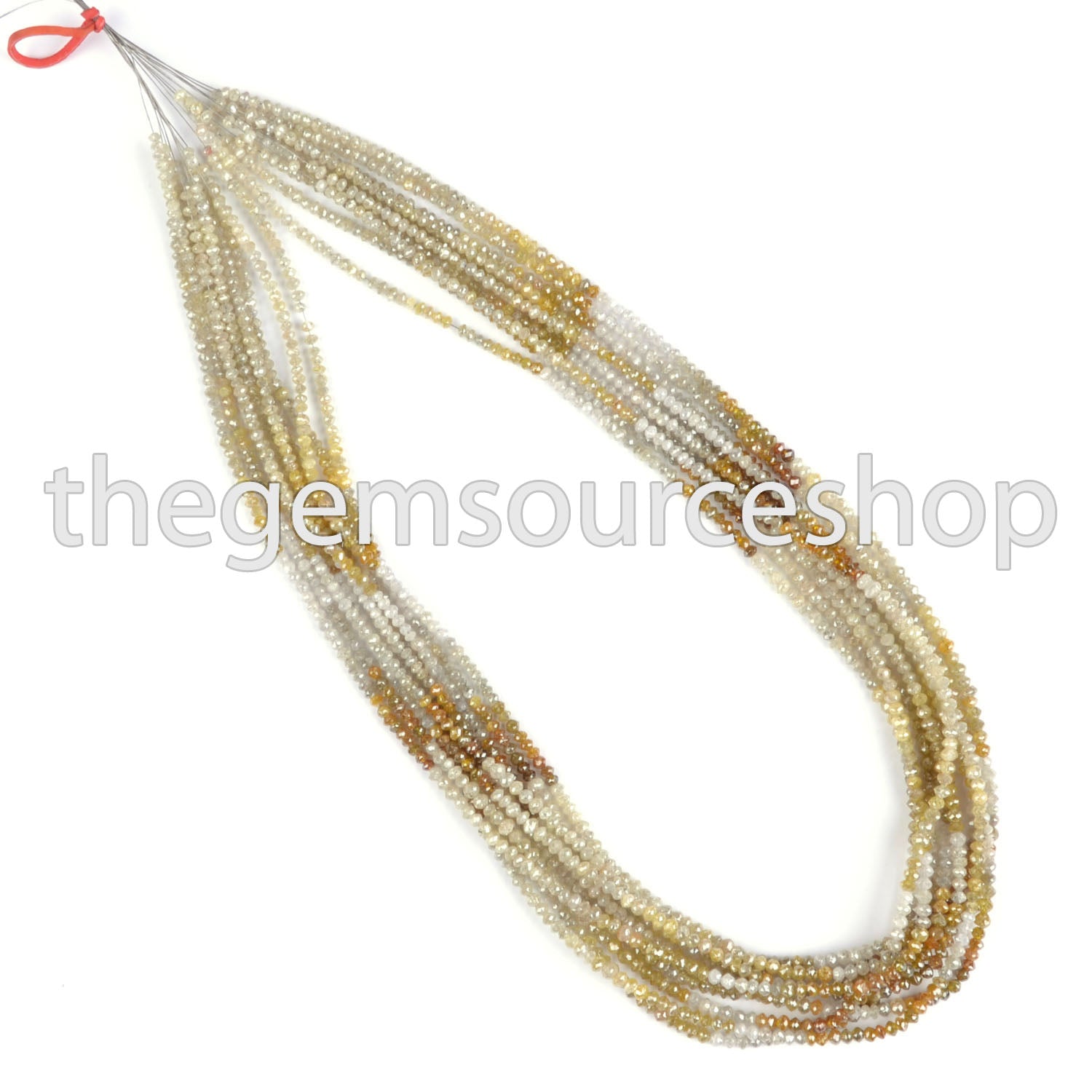 Genuine Multi Color Diamond 2.25-2.75mm Faceted Rondelle Shape Wholesale Beads 16" Strand