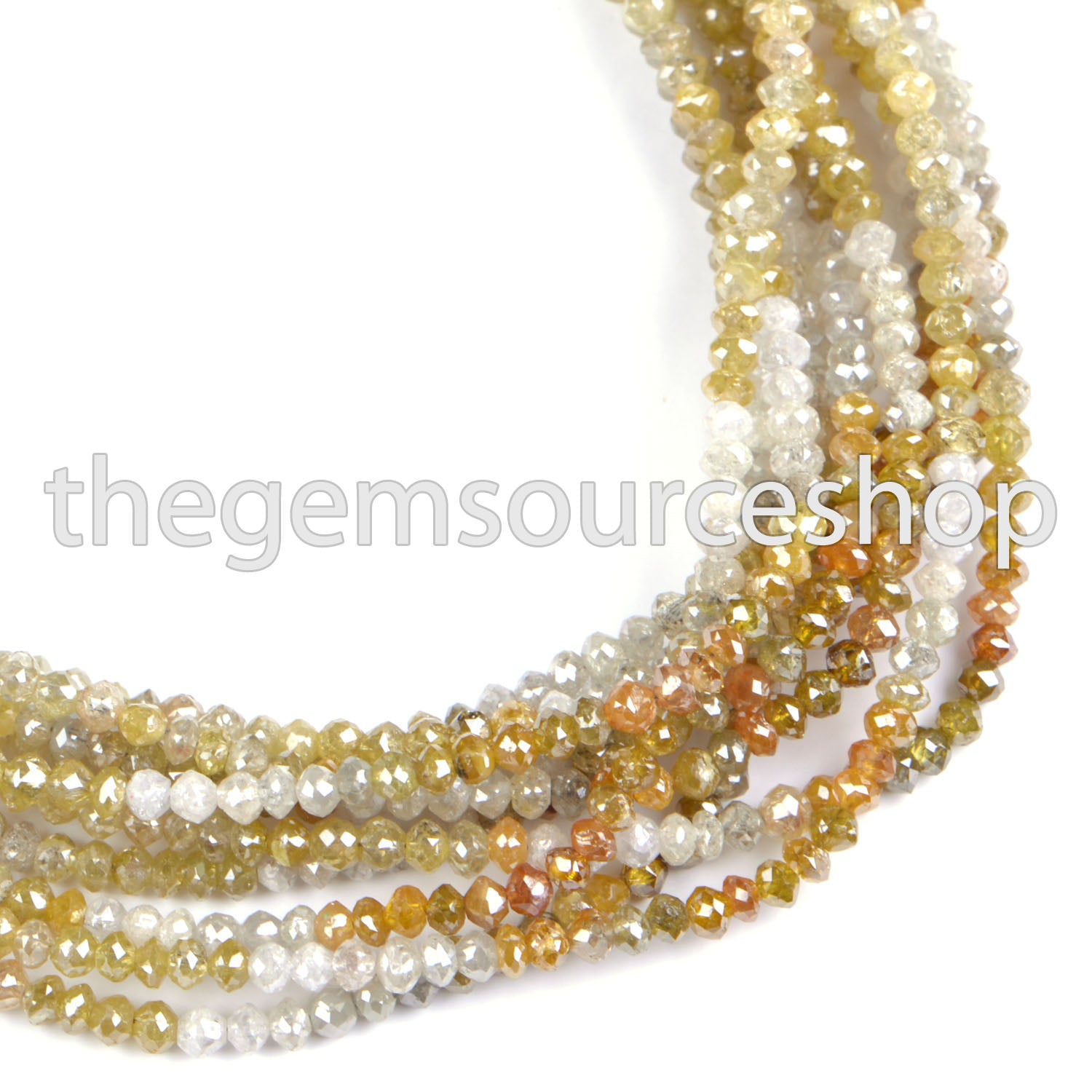 Genuine Multi Color Diamond 2.25-2.75mm Faceted Rondelle Shape Wholesale Beads 16" Strand