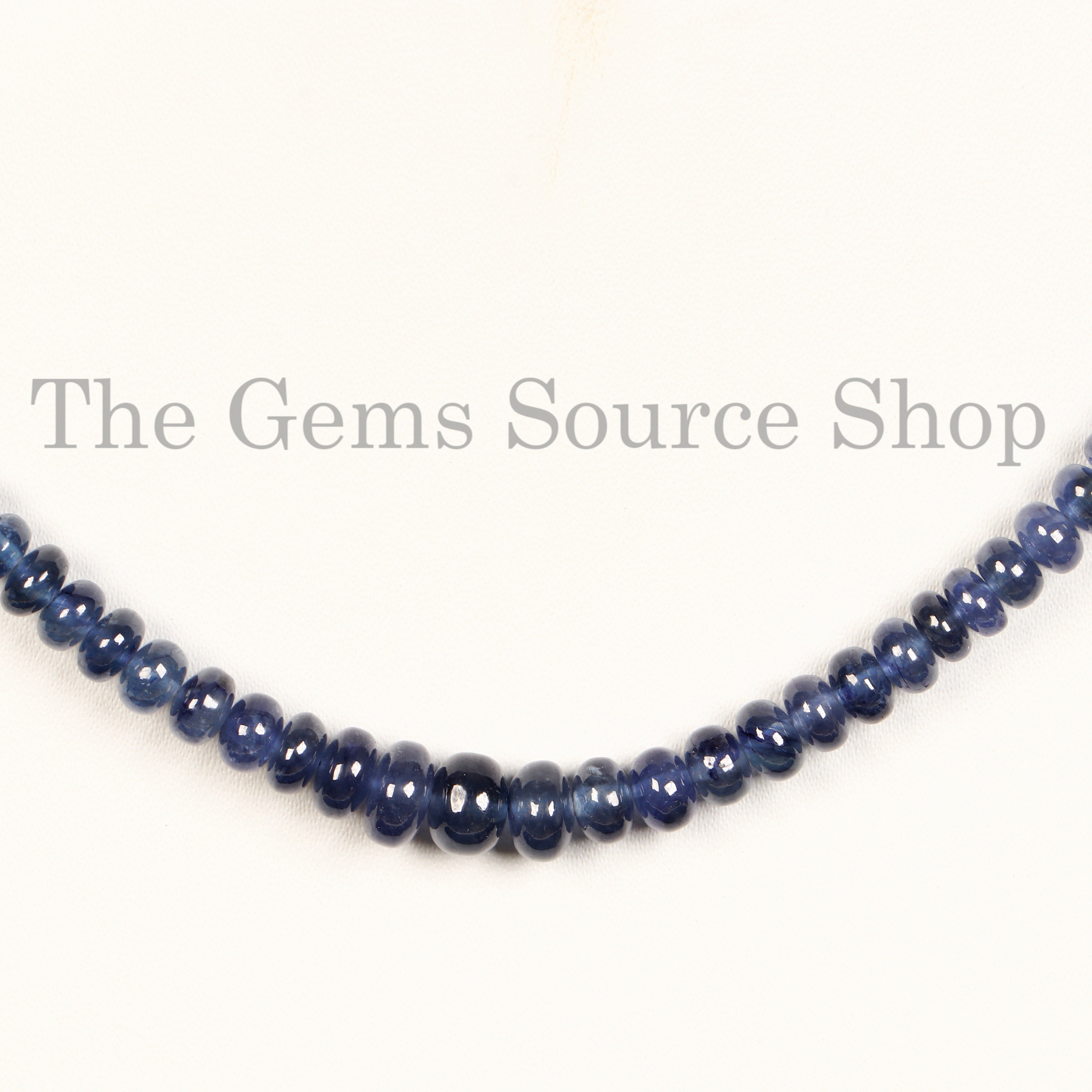 Glass Filled Blue Sapphire Rondelle Beaded Necklace for Women- Handcrafted Gift for Her