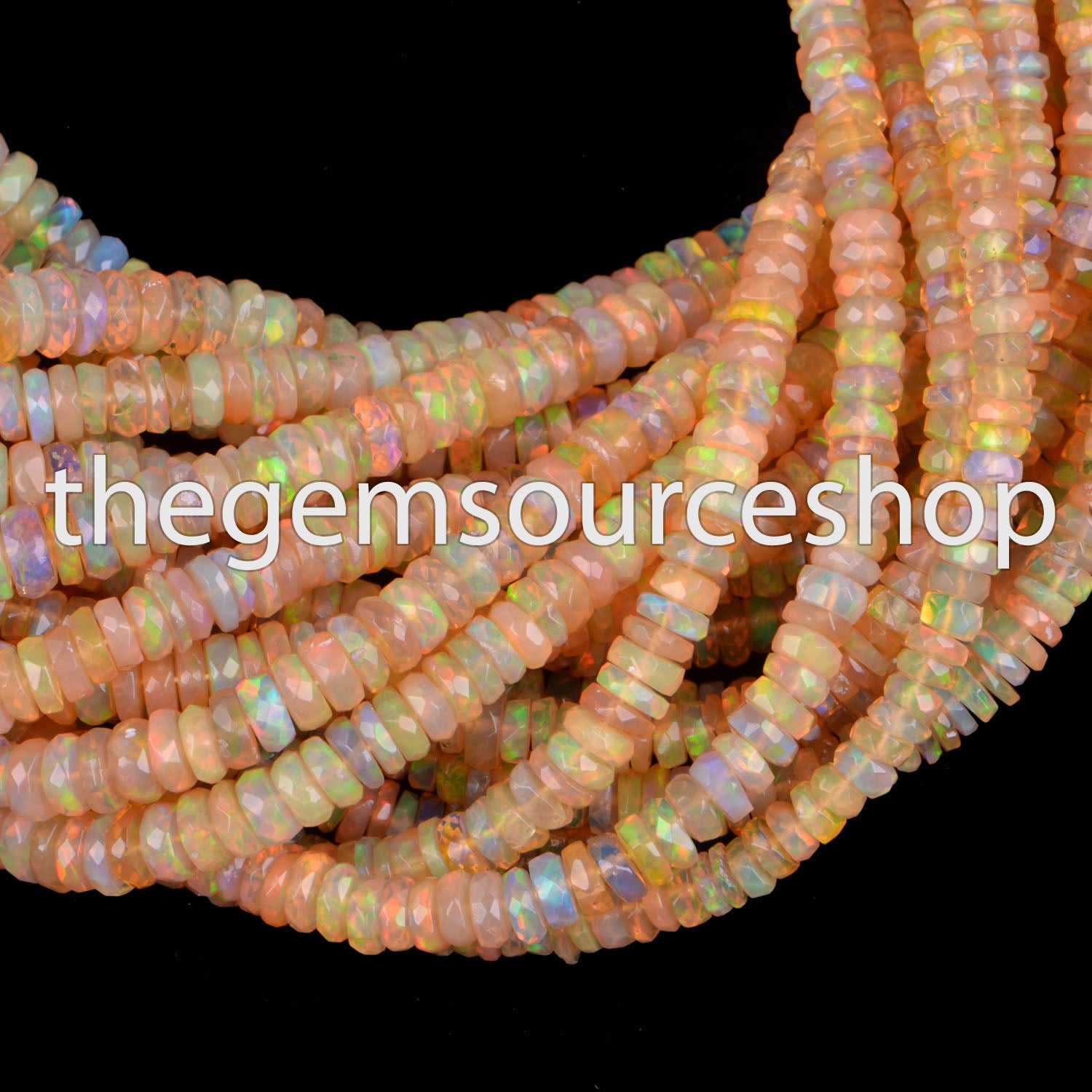 Good Quality Ethiopian Opal 4-6mm Faceted Tyre Shape Wholesale Beads 17" Strand