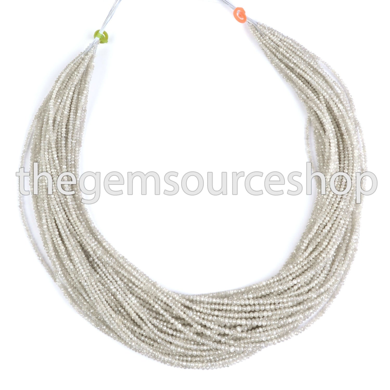 Good Quality Grey Diamond 1.75-2.5mm Faceted Rondelle Shape Wholesale Beads 16" Strand