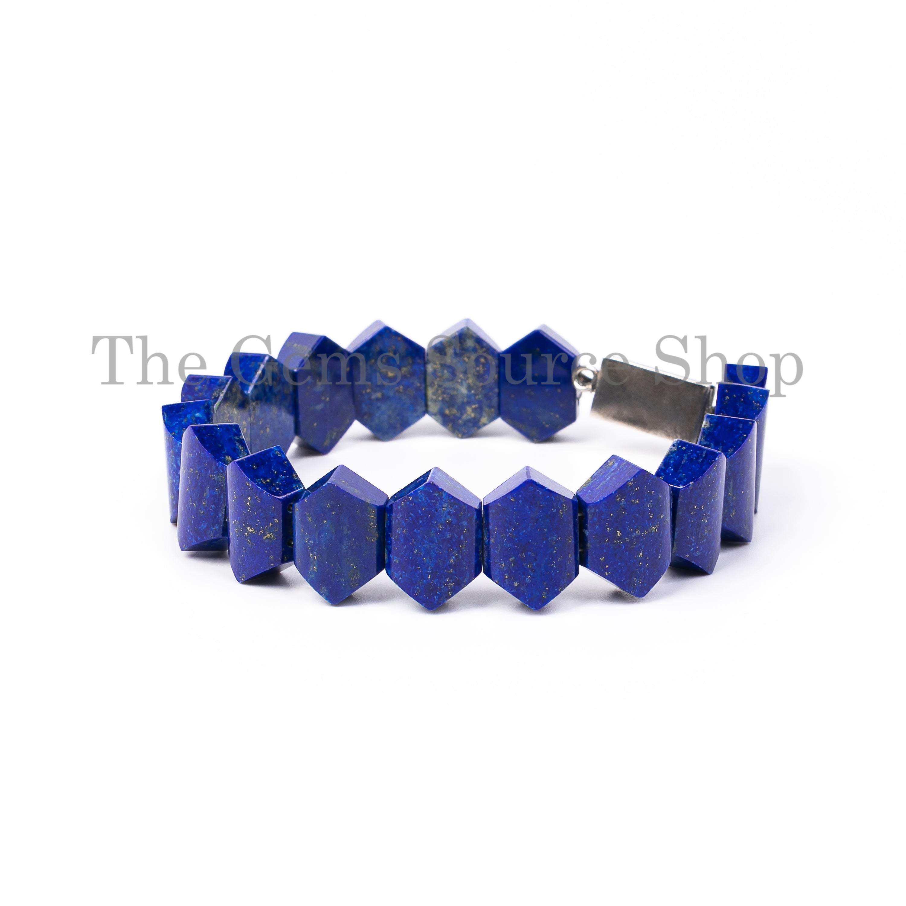 Handcrafted Lapis Lazuli Gemstone Beaded Bracelet- Unisex Gemstone Jewelry