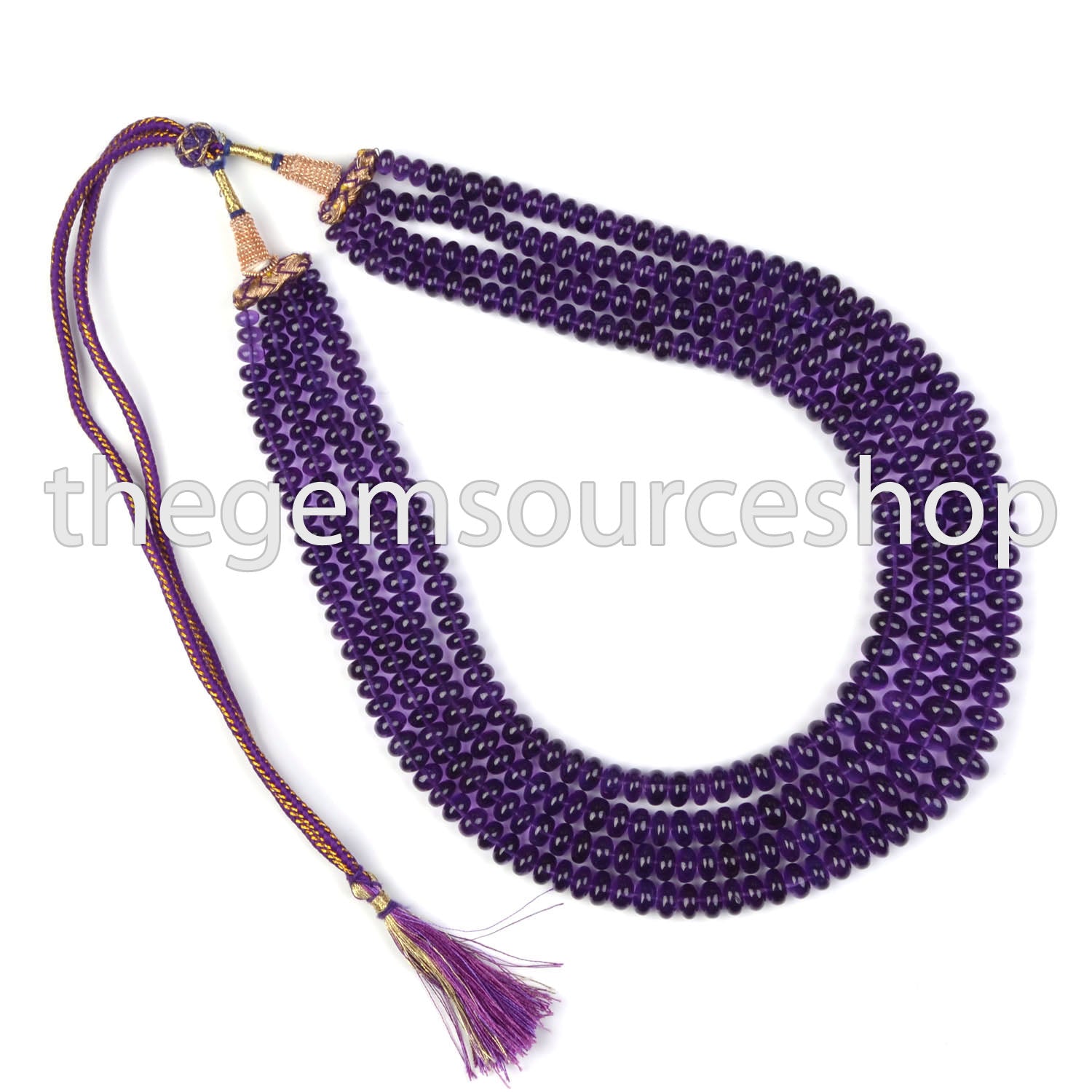 Handmade Genuine Purple Amethyst Beaded Necklace- Heavy Party Wear Women Jewelry