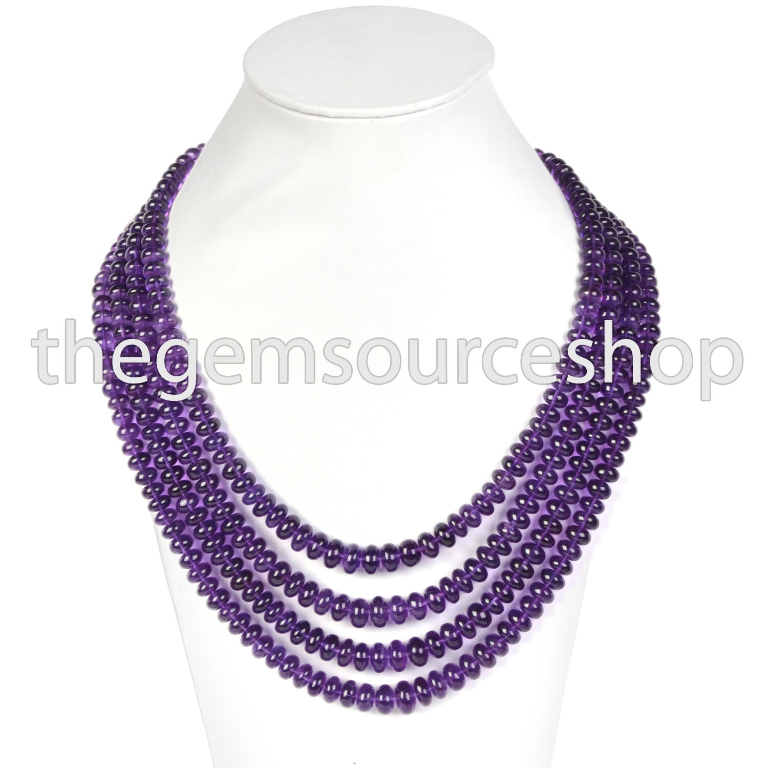 Handmade Genuine Purple Amethyst Beaded Necklace- Heavy Party Wear Women Jewelry