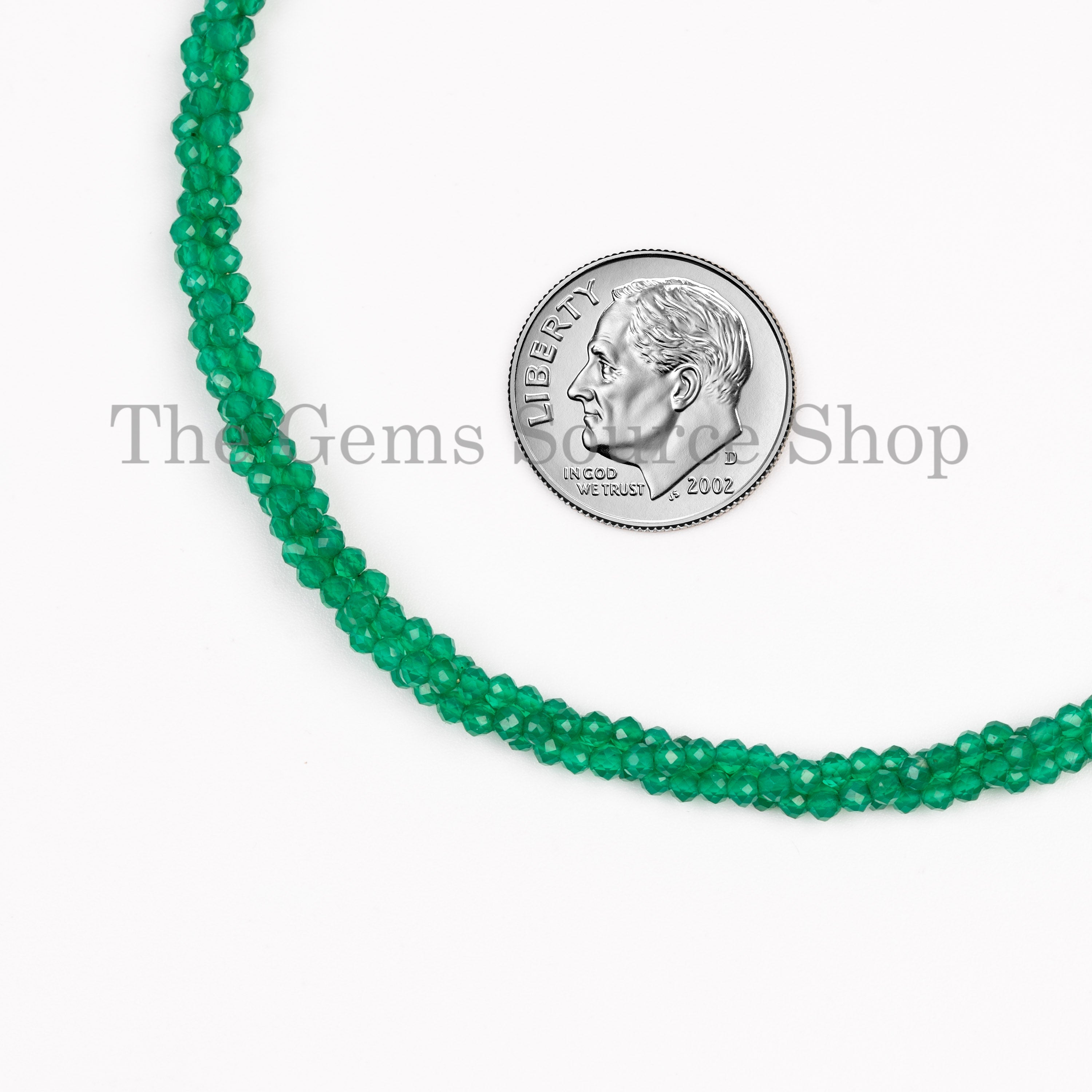 HANDMADE JEWELRY- Natural Green Onyx Round Beaded Women Choker Necklace