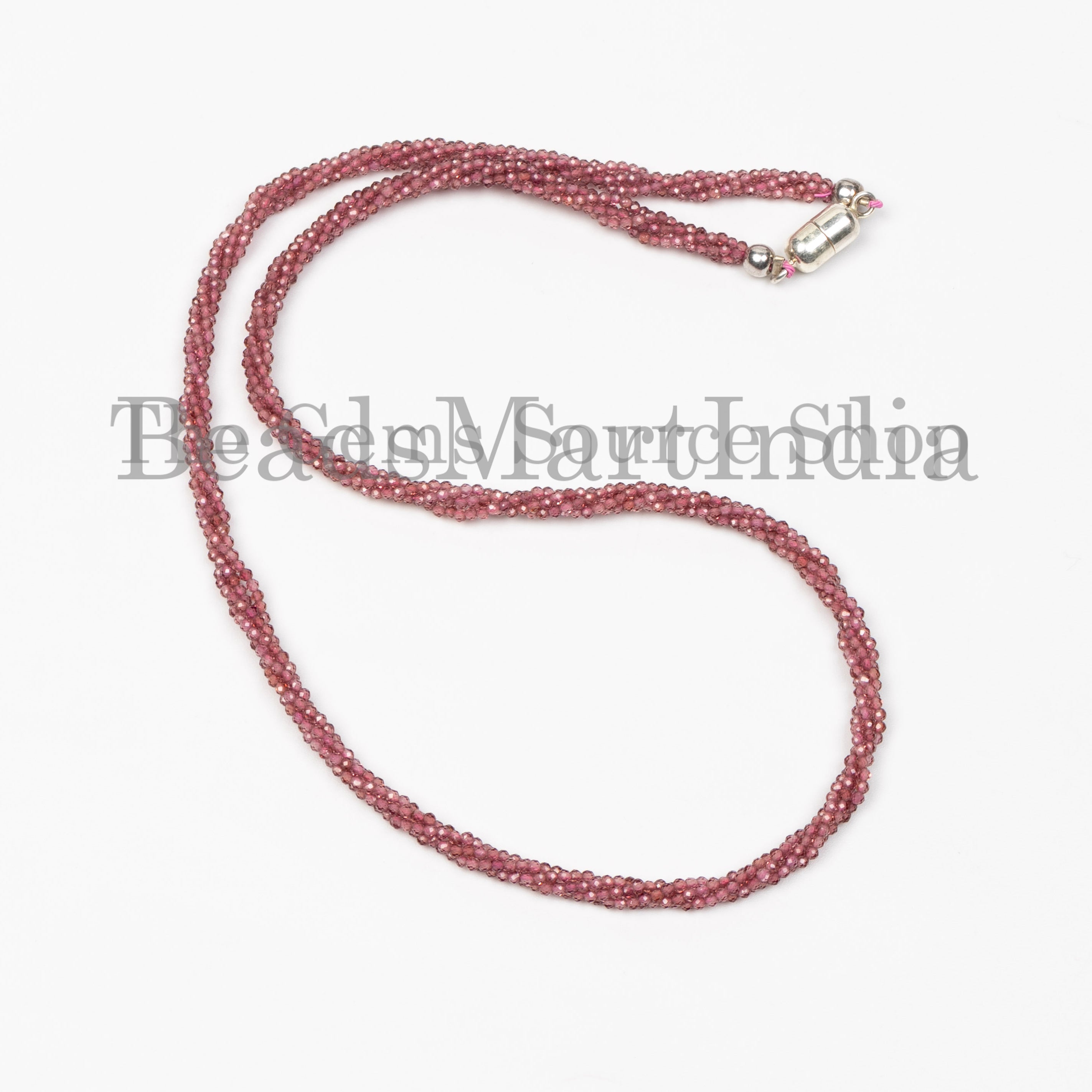 HANDMADE JEWELRY-Top Quality Rhodolite Garnet Tiny Beaded Choker Necklace for Women