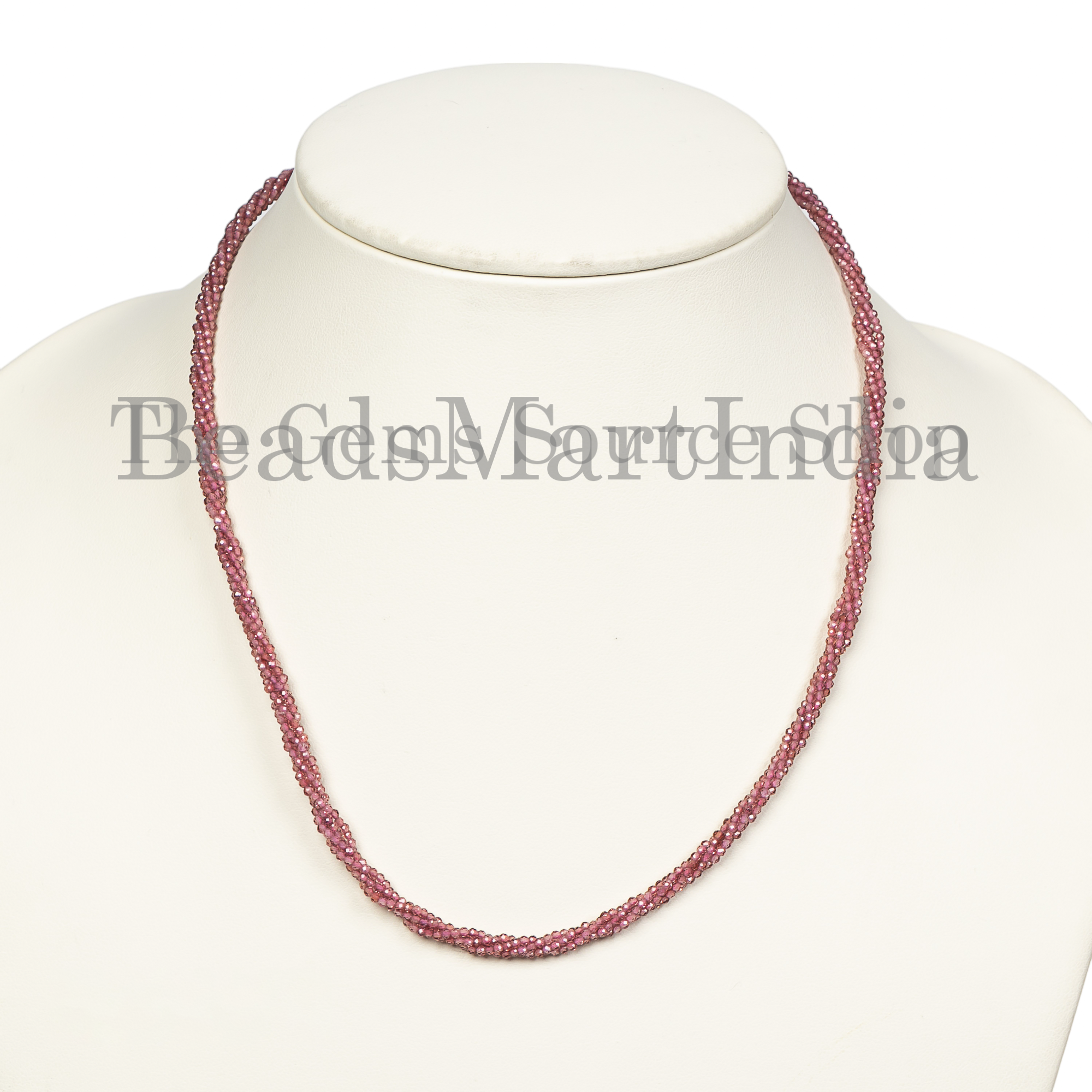 HANDMADE JEWELRY-Top Quality Rhodolite Garnet Tiny Beaded Choker Necklace for Women