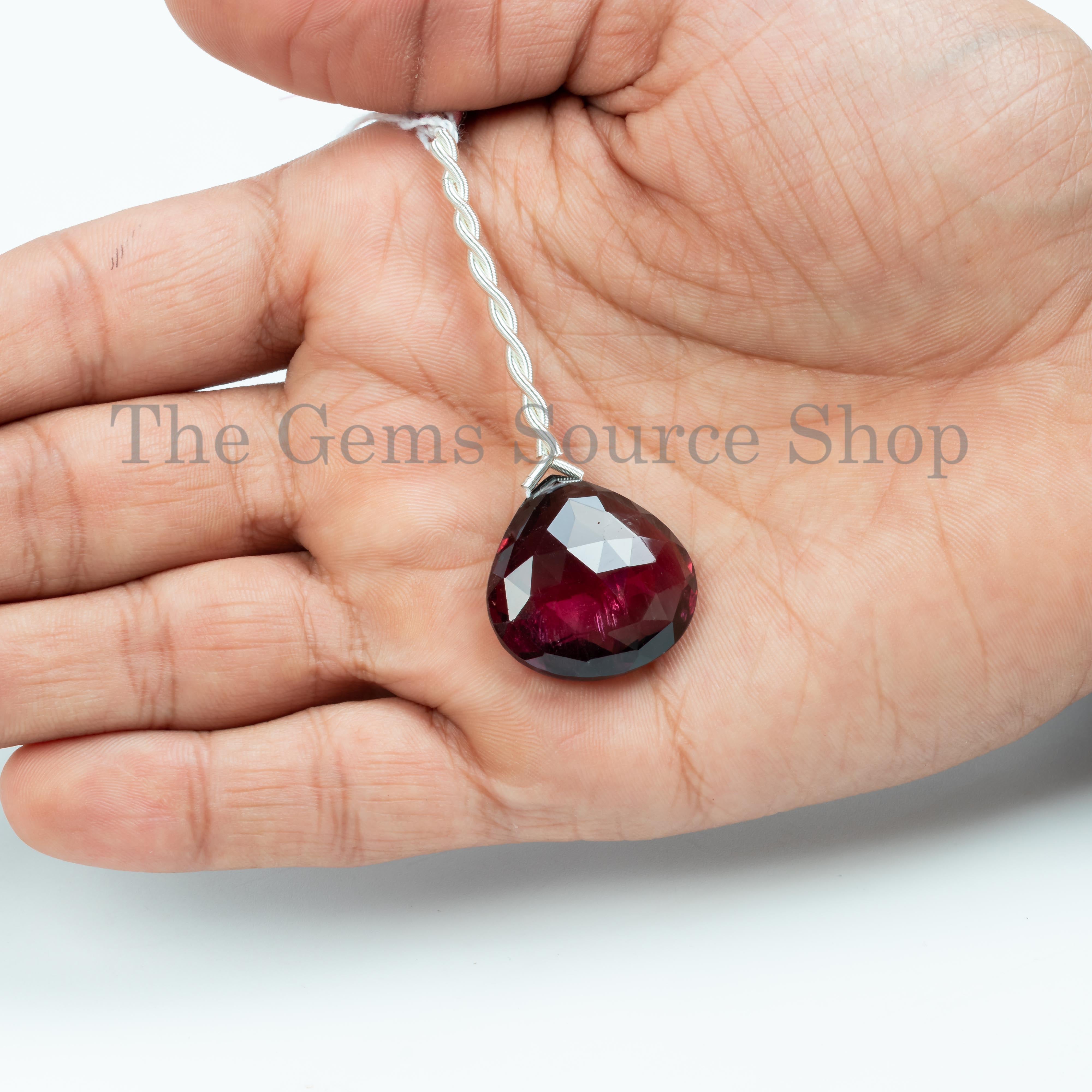 25x25mm-1pc High Quality Bio Tourmaline Faceted Heart Shape Gemstone Beads for Necklace