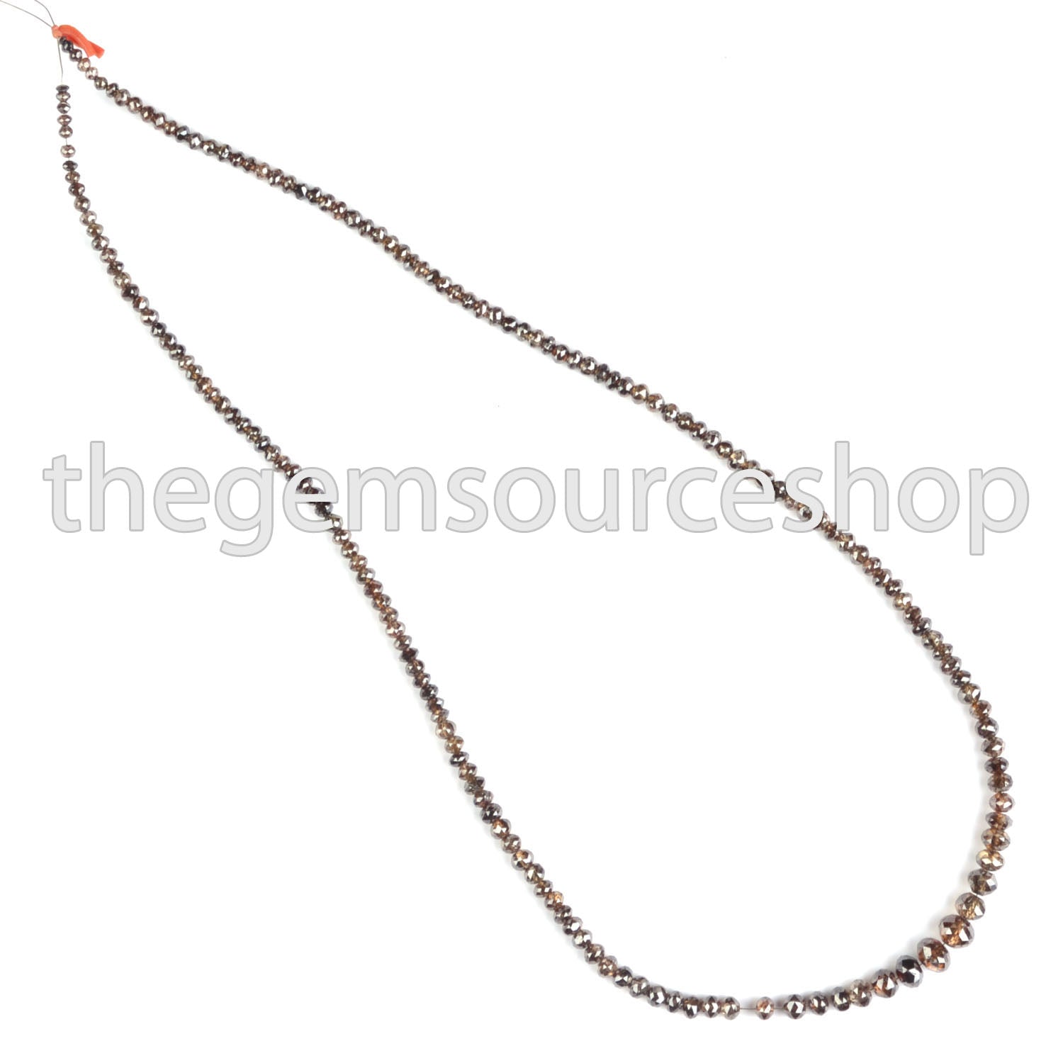 High Quality Brown Diamond 2.25-6.5mm Faceted Rondelle Shape Wholesale Beads 18" Strand