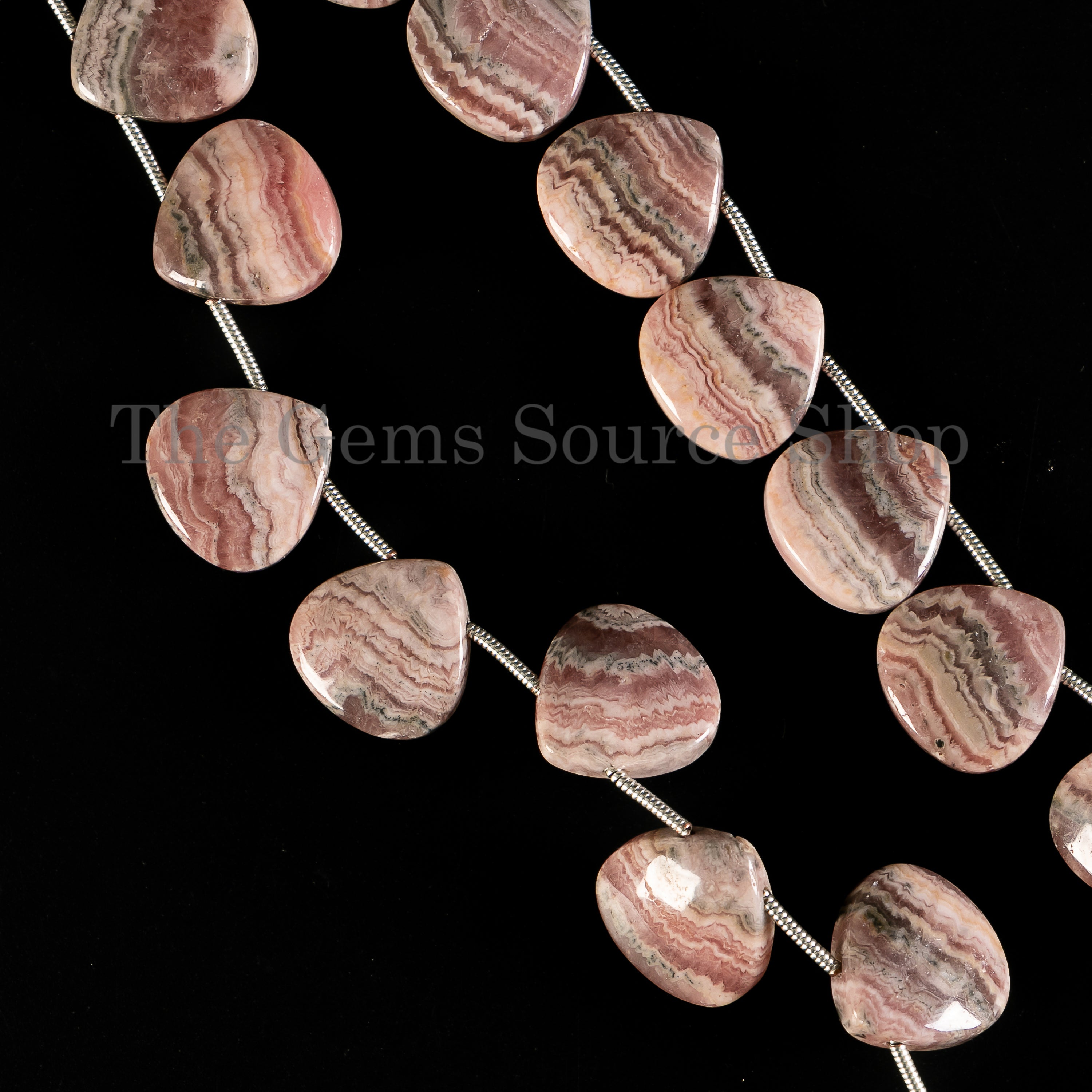 High Quality Natural Rhodochrosite 14x14mm Smooth Heart Shape Wholesale Beads 5.5" Strand