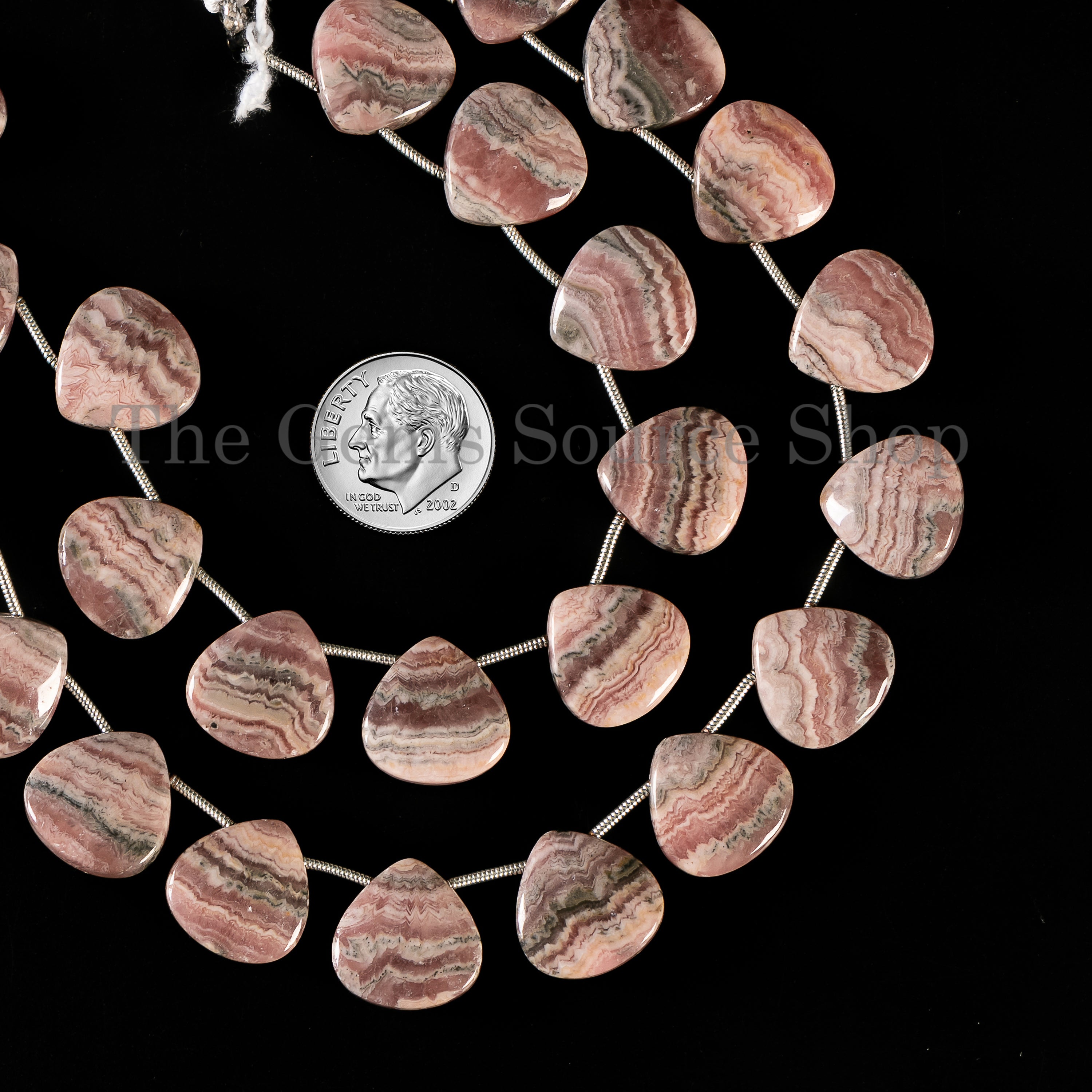 High Quality Natural Rhodochrosite 14x14mm Smooth Heart Shape Wholesale Beads 5.5" Strand