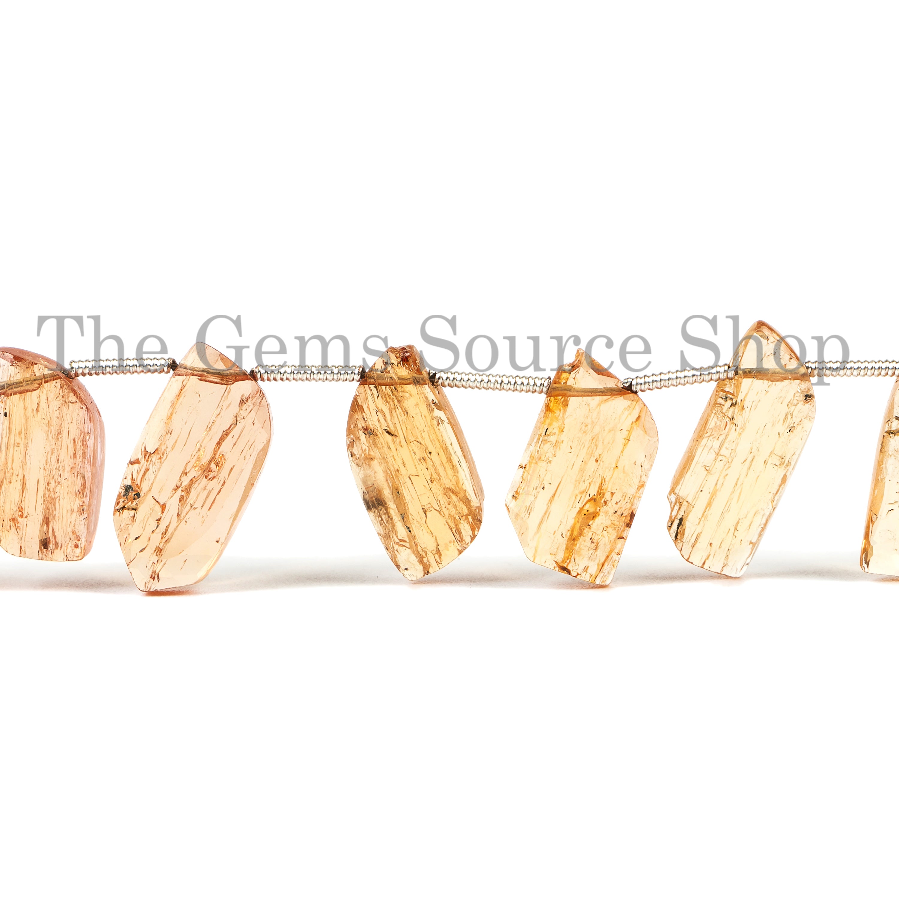 Natural Imperial Topaz Faceted Nuggets Shape Beads 8" Strand for Jewelry