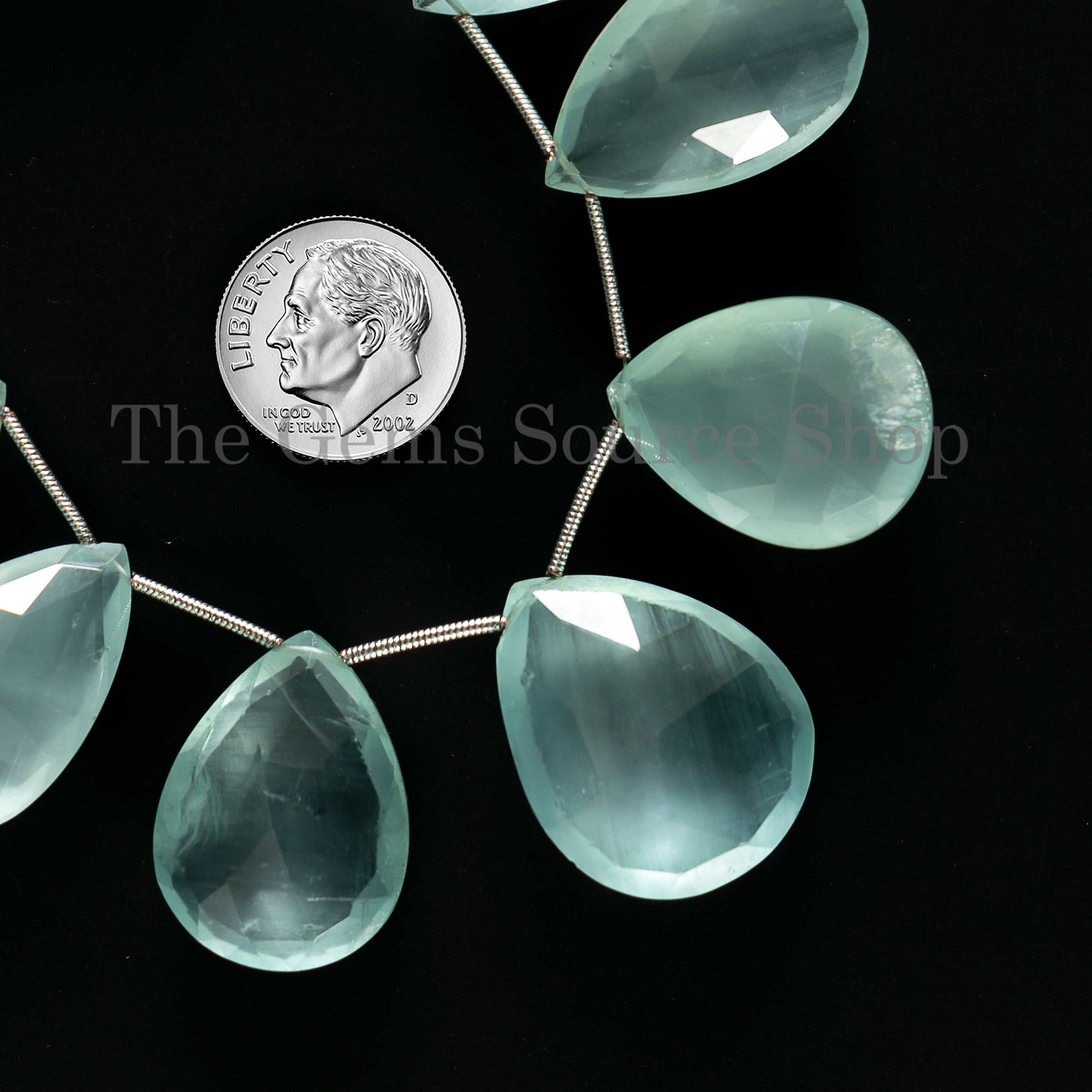 Large Size Natural Aquamarine Plain Pear Shape 14x25-20x25mm Wholesale Beads 5" Strand